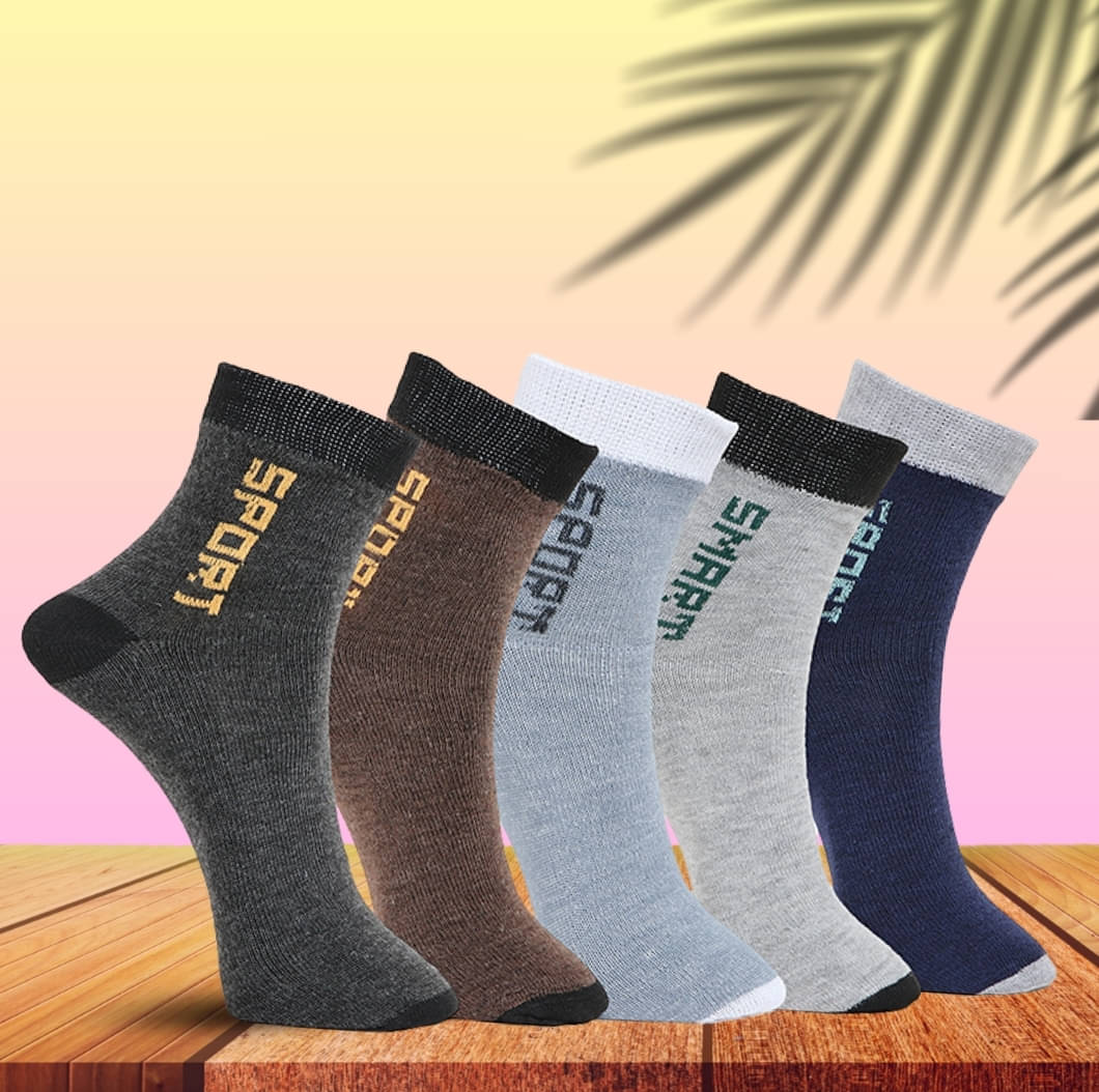 MJE Pack of 5 Men's Cotton Blend Ankle Length Socks ( Multicolor ) MJE Pack of 5 Men's Cotton Blend Ankle Length Socks ( Multicolor )