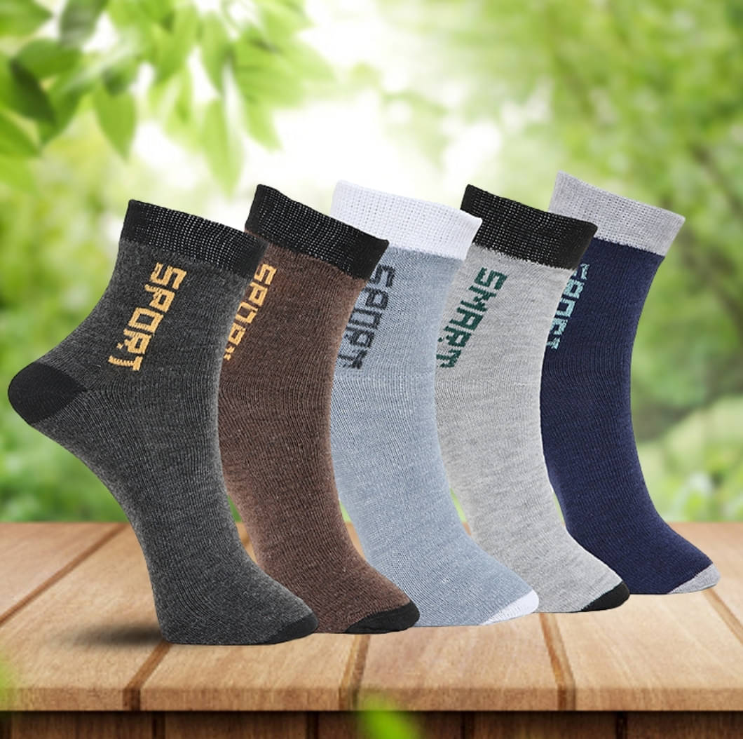 MJE Pack of 5 Men's Cotton Blend Ankle Length Socks ( Multicolor ) MJE Pack of 5 Men's Cotton Blend Ankle Length Socks ( Multicolor )