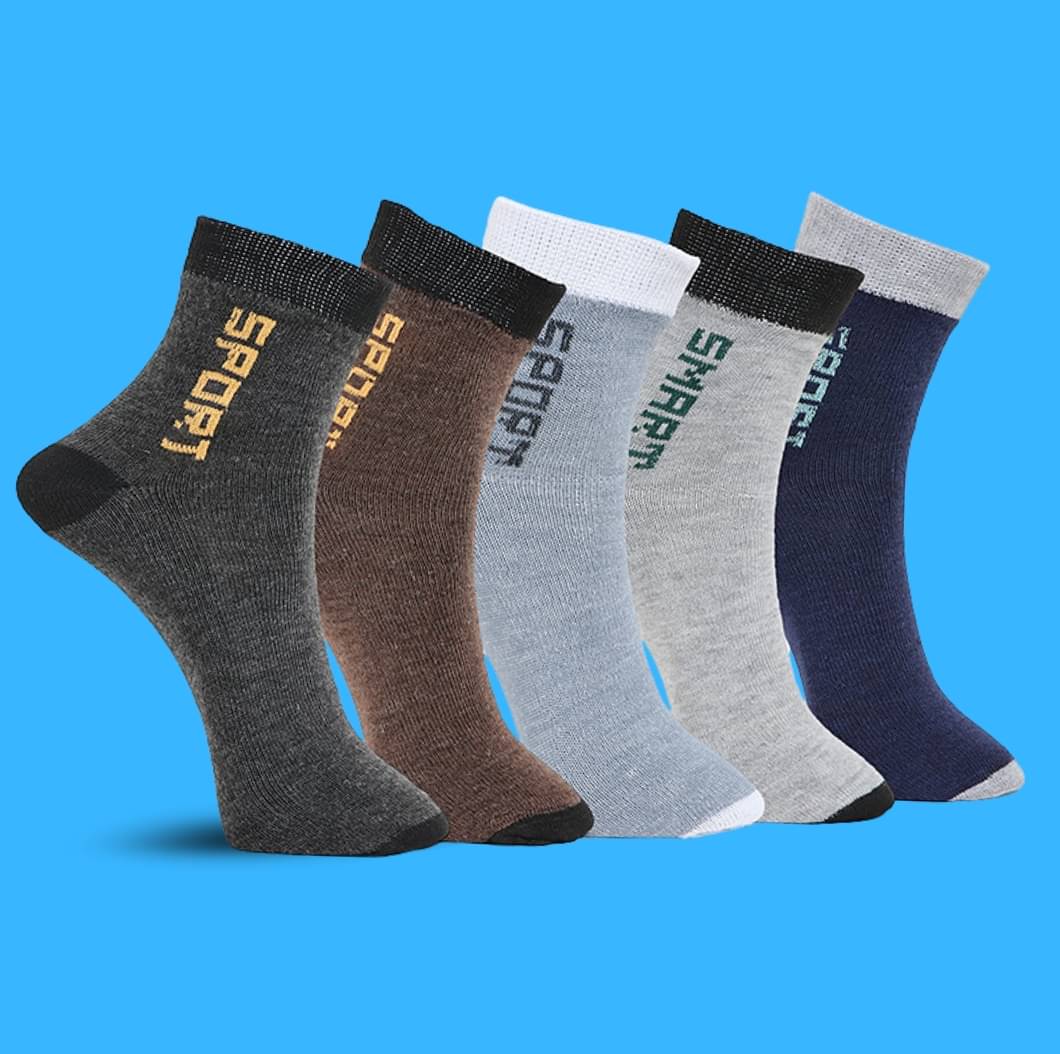MJE Pack of 5 Men's Cotton Blend Ankle Length Socks ( Multicolor ) MJE Pack of 5 Men's Cotton Blend Ankle Length Socks ( Multicolor )