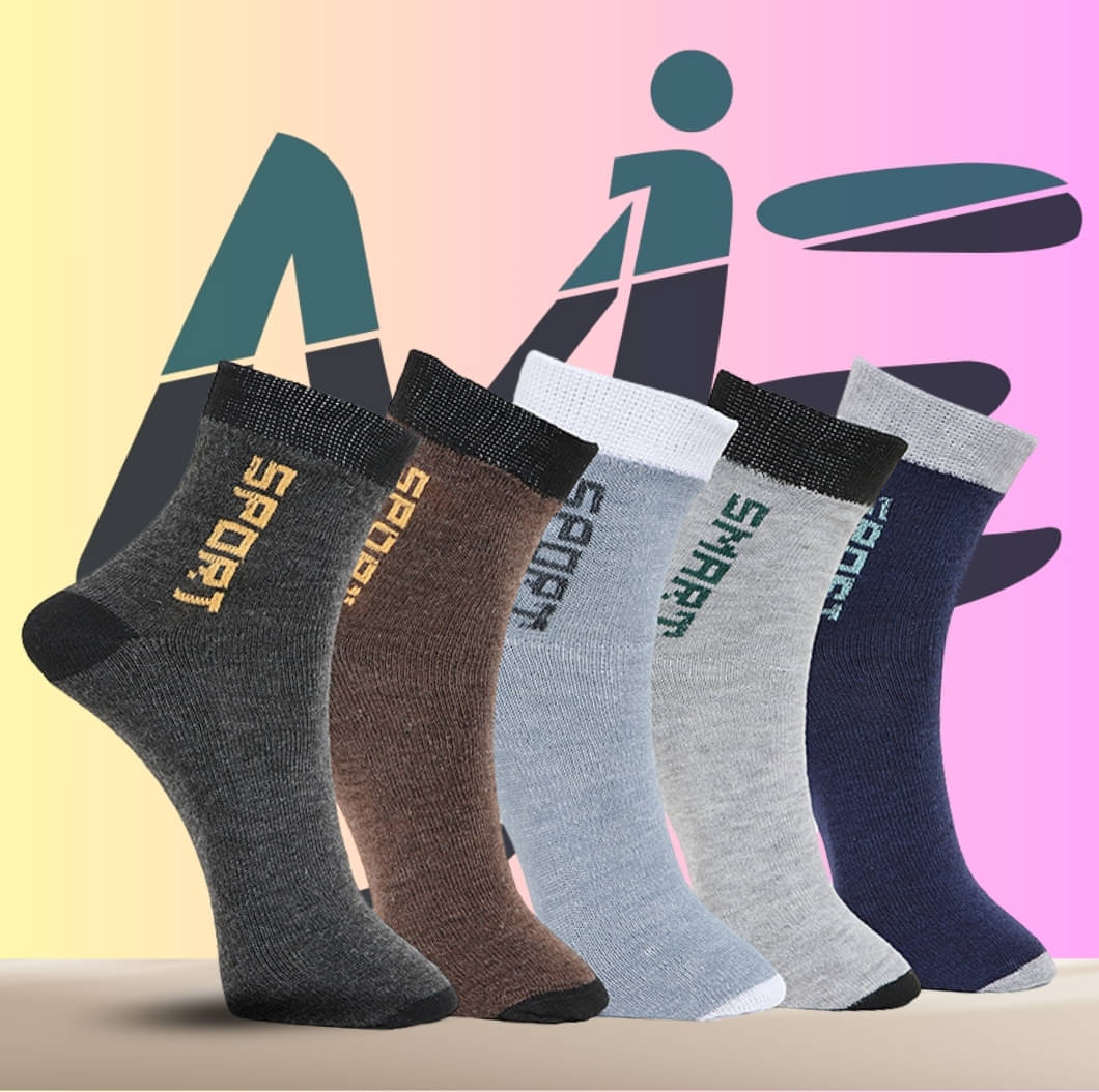 MJE Pack of 5 Men's Cotton Blend Ankle Length Socks ( Multicolor )     			MJE Pack of 5 Men's Cotton Blend Ankle Length Socks ( Multicolor )