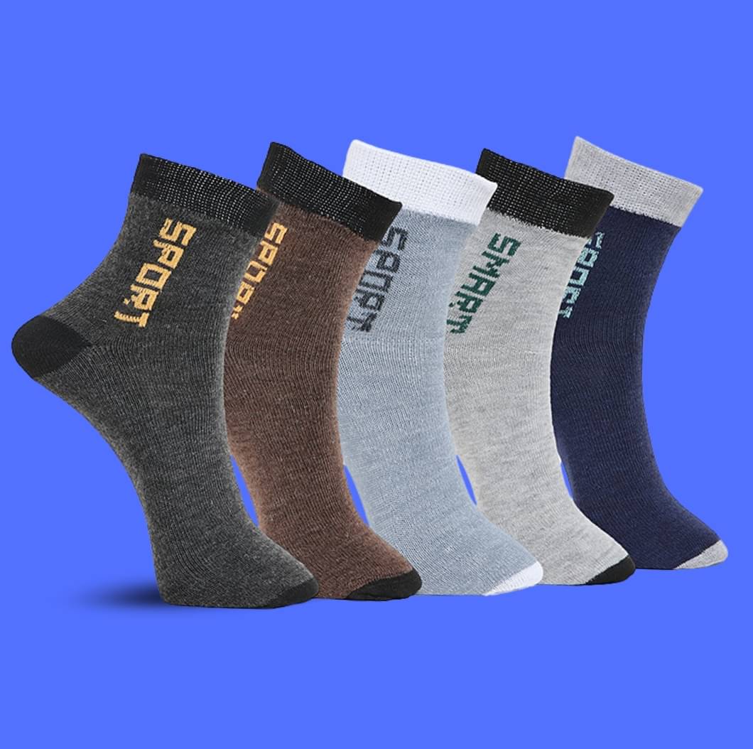     			MJE Pack of 5 Men's Cotton Blend Ankle Length Socks ( Multicolor )