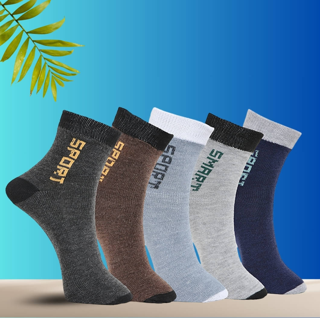 MJE Pack of 5 Men's Cotton Blend Ankle Length Socks ( Multicolor ) MJE Pack of 5 Men's Cotton Blend Ankle Length Socks ( Multicolor )