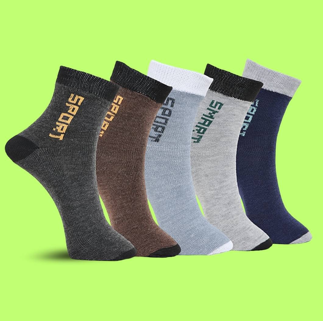 MJE Pack of 5 Men's Cotton Blend Ankle Length Socks ( Multicolor ) MJE Pack of 5 Men's Cotton Blend Ankle Length Socks ( Multicolor )