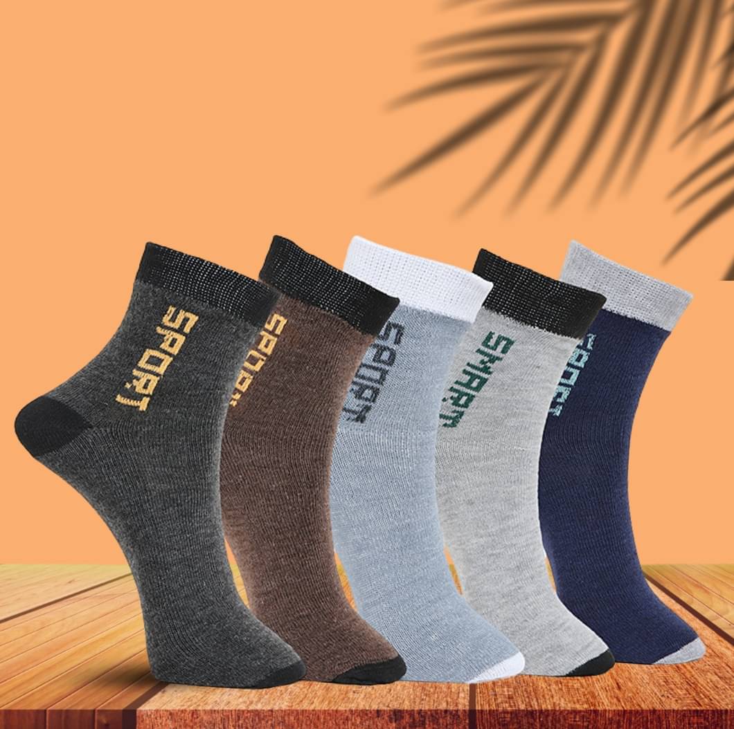 MJE Pack of 5 Men's Cotton Blend Ankle Length Socks ( Multicolor )     			MJE Pack of 5 Men's Cotton Blend Ankle Length Socks ( Multicolor )