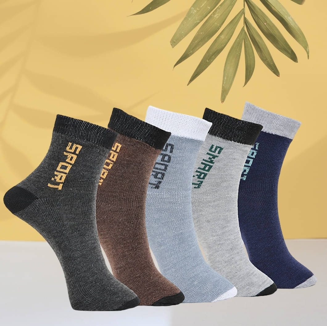 MJE Pack of 5 Men's Cotton Blend Ankle Length Socks ( Multicolor )     			MJE Pack of 5 Men's Cotton Blend Ankle Length Socks ( Multicolor )