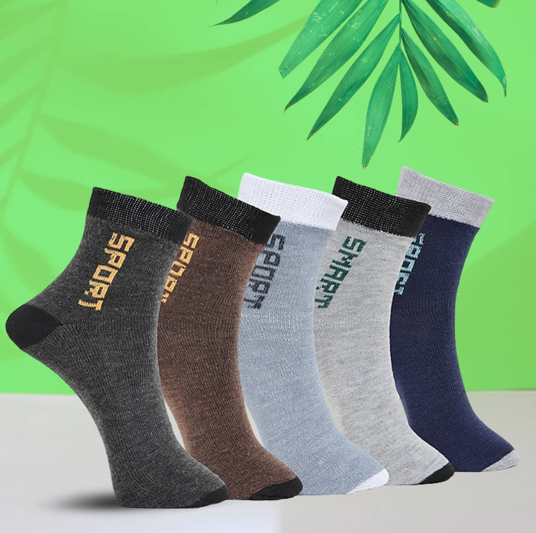 MJE Pack of 5 Men's Cotton Blend Ankle Length Socks ( Multicolor ) MJE Pack of 5 Men's Cotton Blend Ankle Length Socks ( Multicolor )