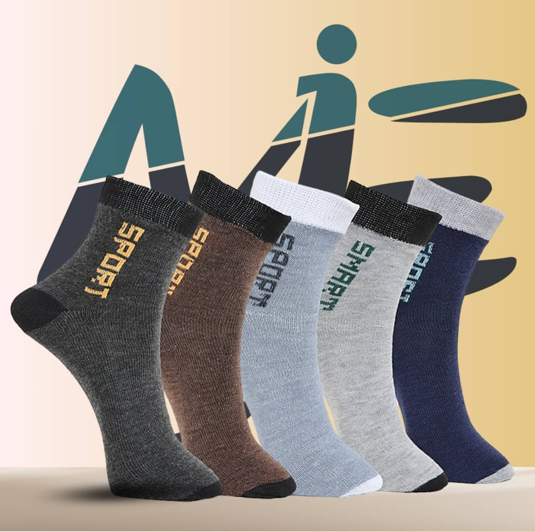 MJE Pack of 5 Men's Cotton Blend Ankle Length Socks ( Multicolor ) MJE Pack of 5 Men's Cotton Blend Ankle Length Socks ( Multicolor )