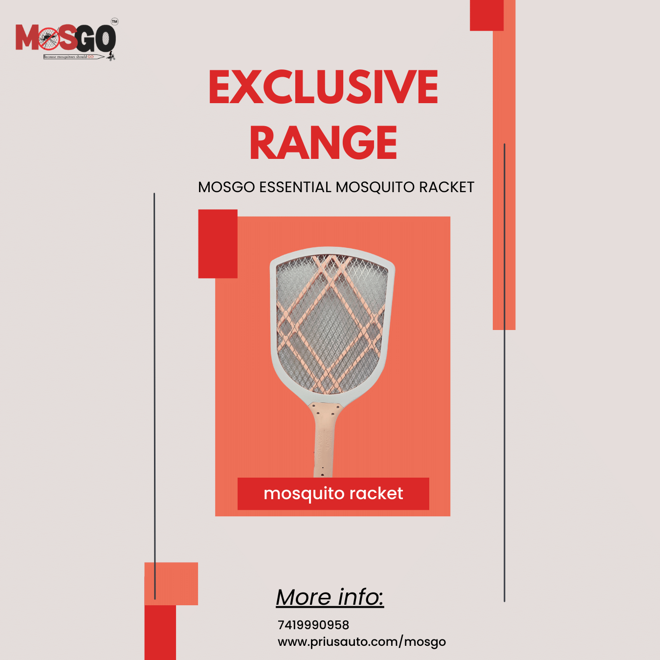     			MOSGO ESSENTIAL MOSQUITO RACKET