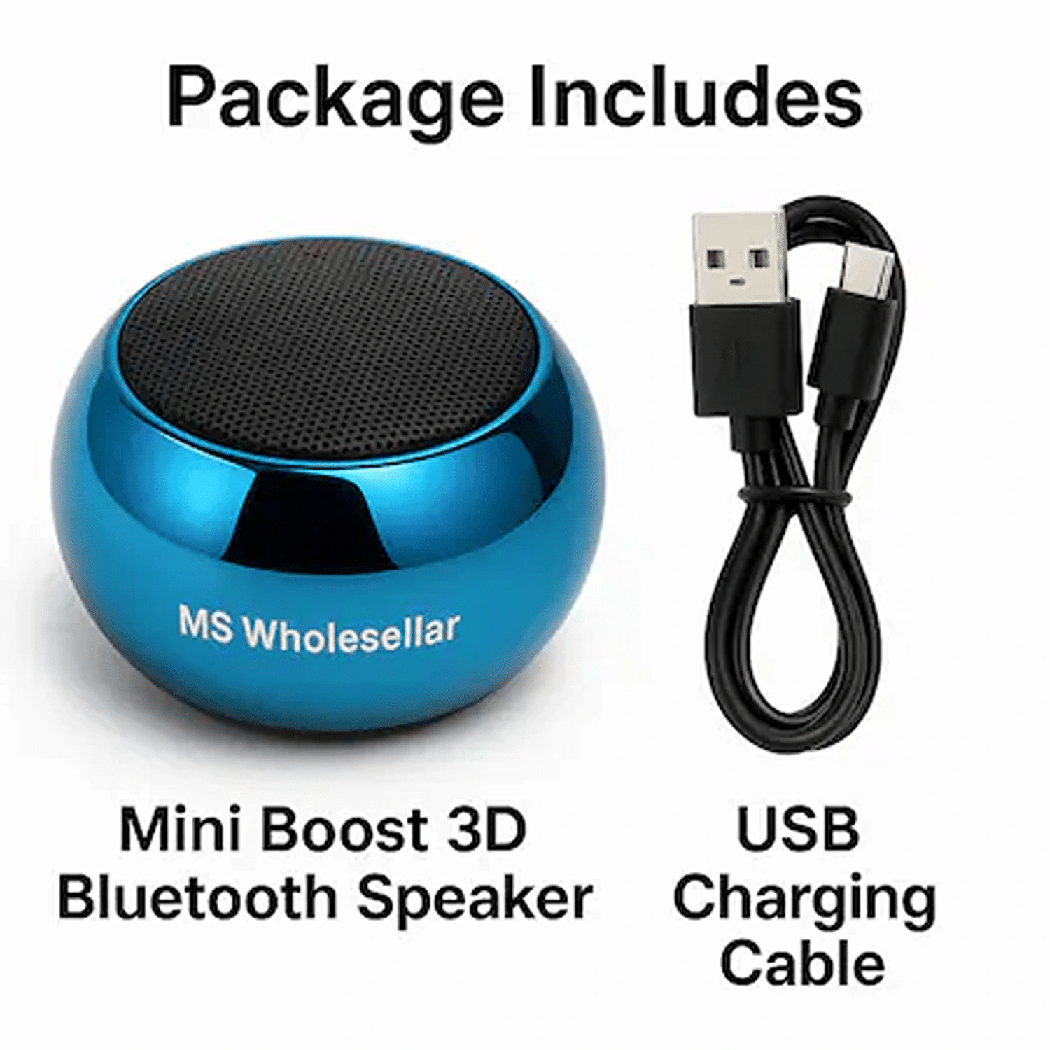     			MS Wholesellar 3D mini speaker 5 W Bluetooth Speaker Bluetooth v5.0 with 3D Bass Playback Time 5 hrs Blue