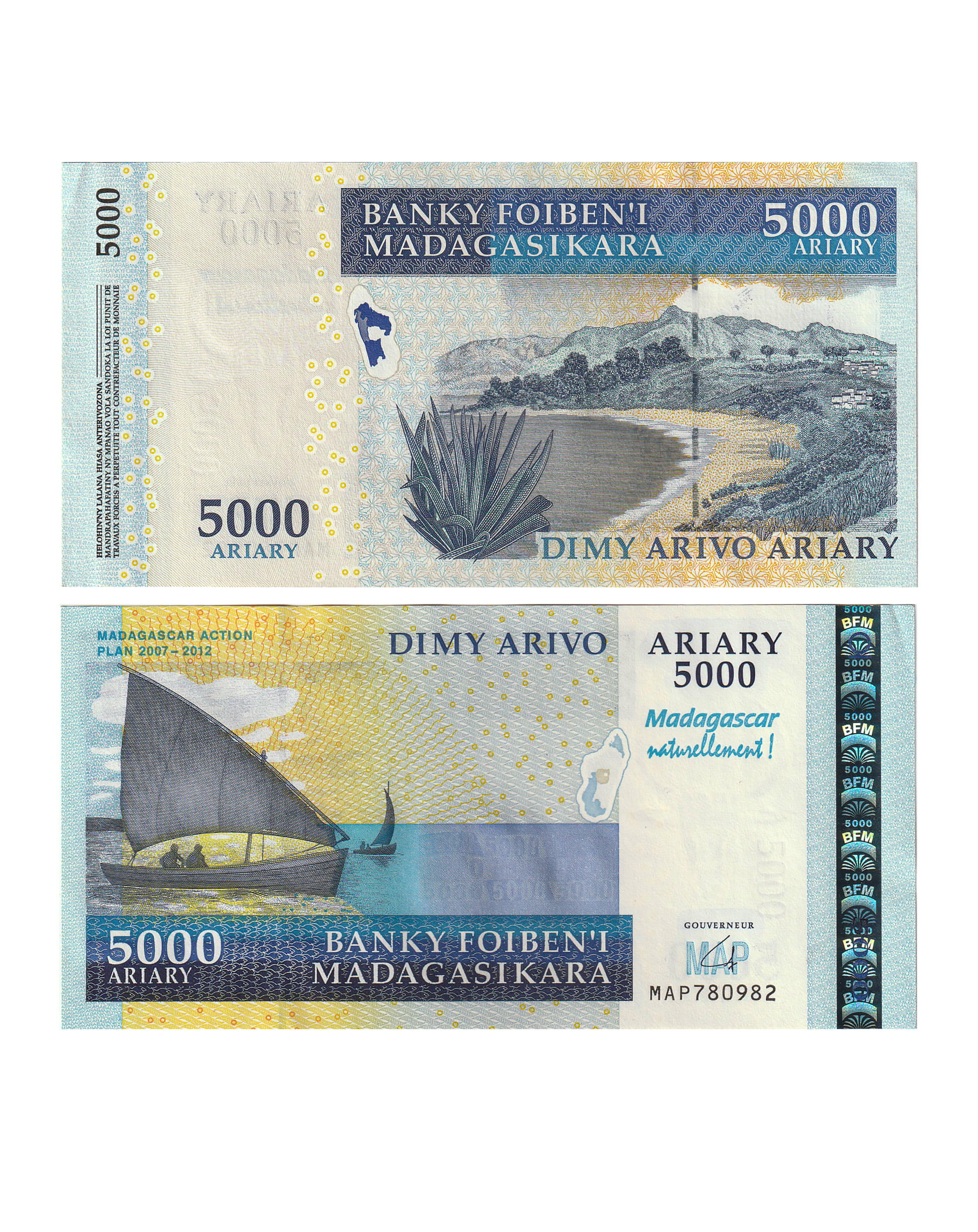     			Madagascar 5,000 Ariary Gem UNC Note for Collection