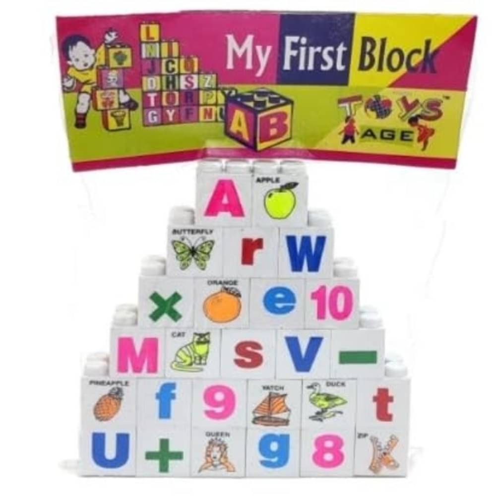     			My First Block Educational Alphabet Numbers Learning Blocks Set, Early Development Toy for Kids