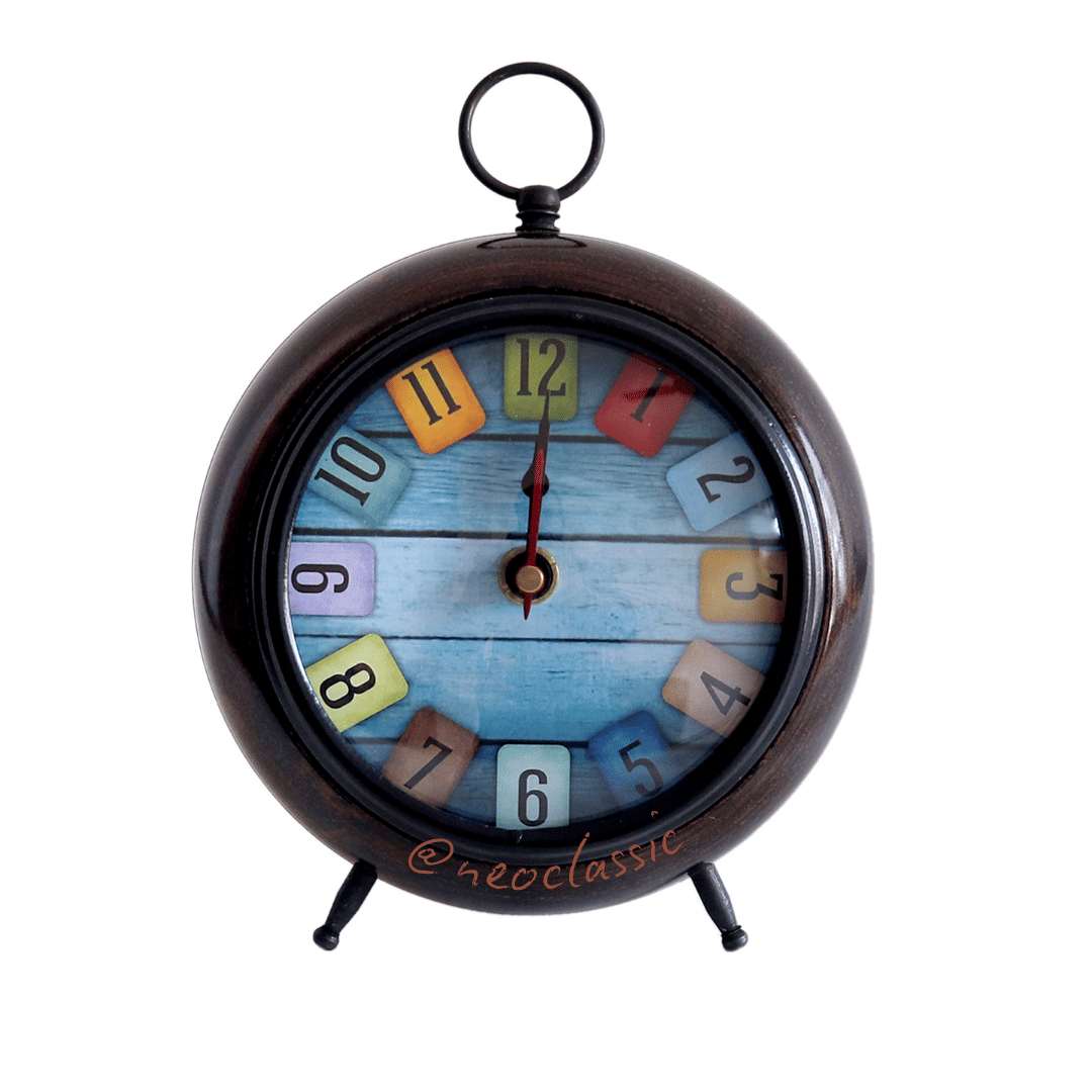     			Neo Classic Analog Wood Circular Table Clock - Pack of 1