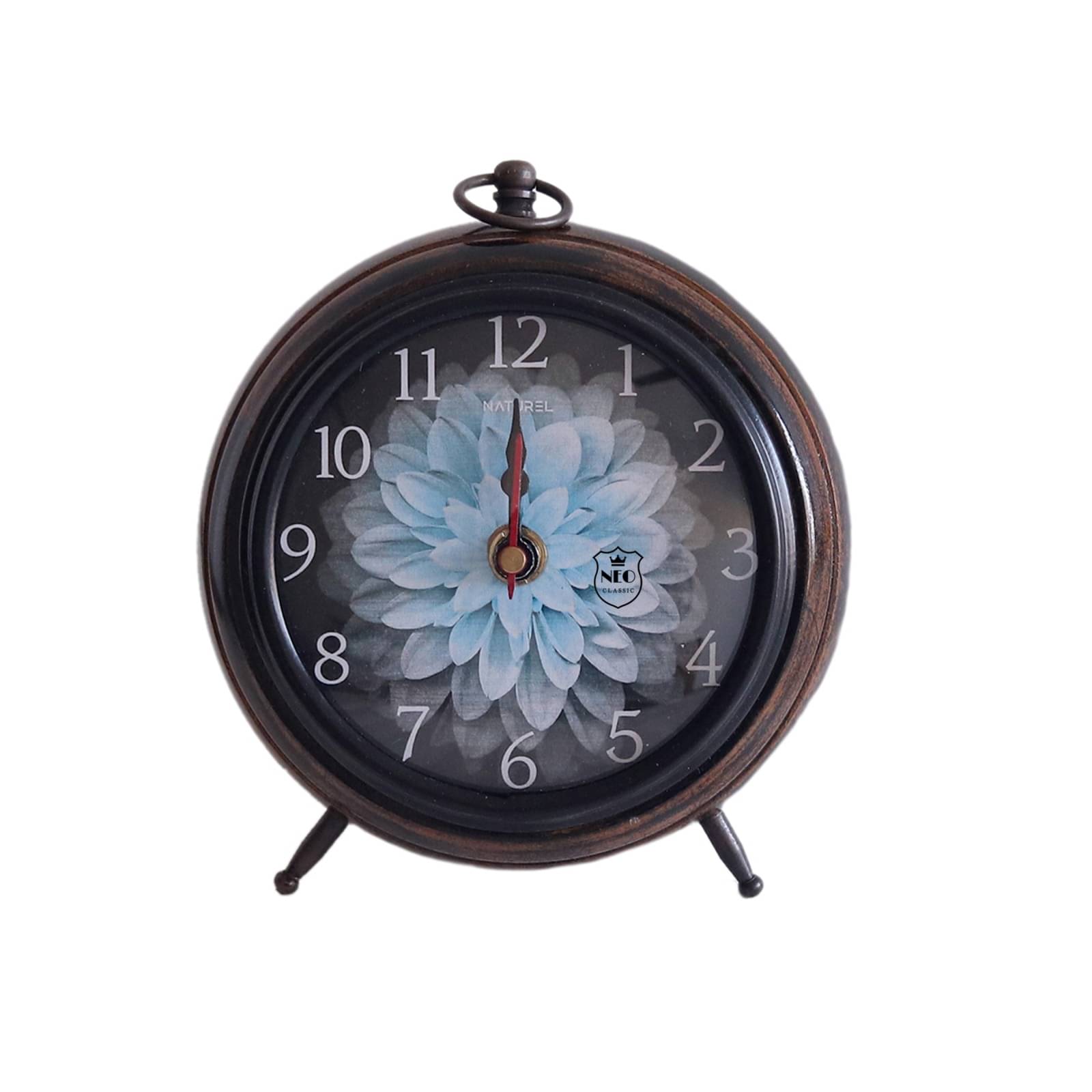     			Neo Classic Analog Wood Circular Table Clock - Pack of 1