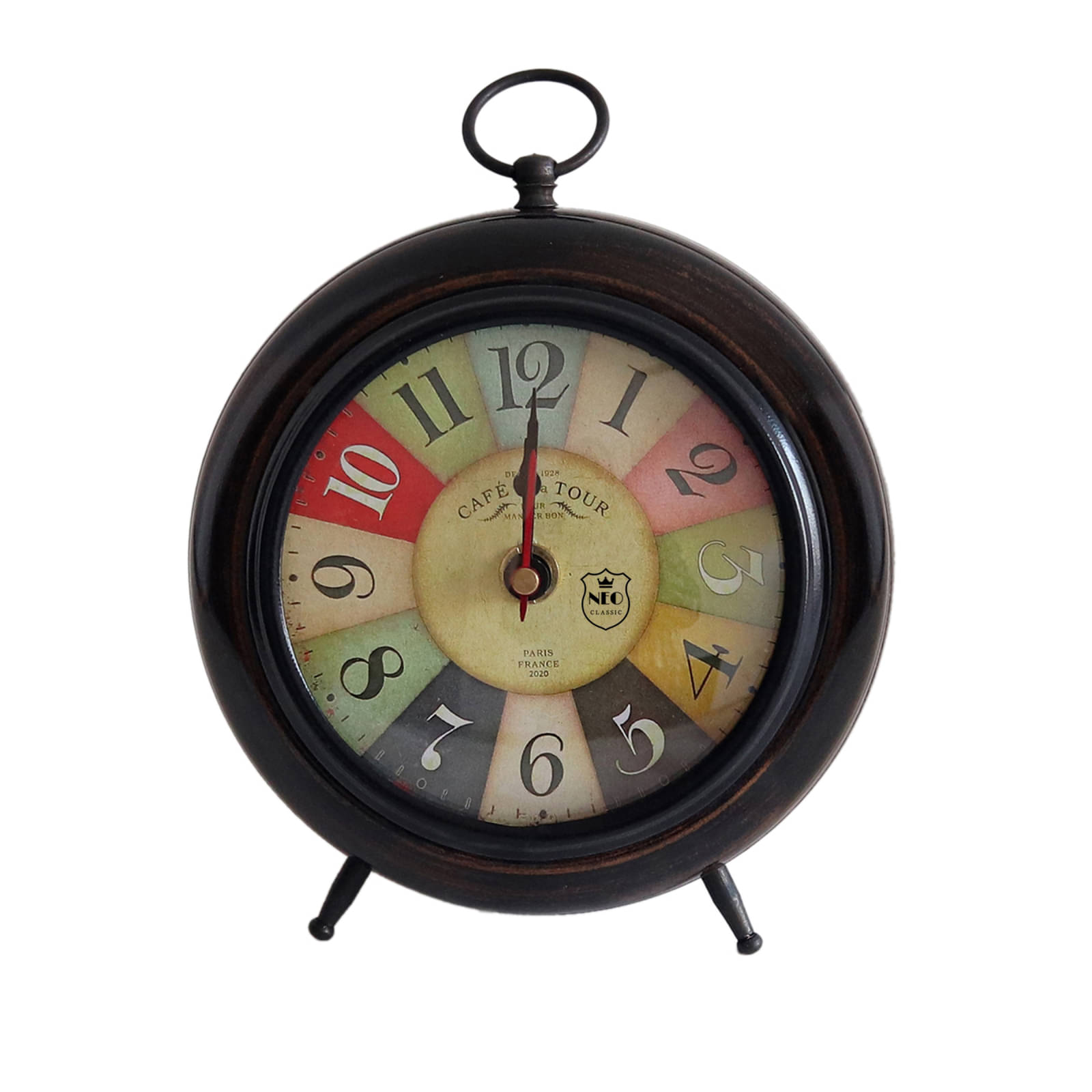     			Neo Classic Analog Wood Circular Table Clock - Pack of 1