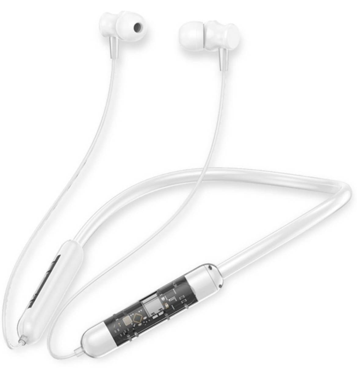 Neo TRANSPARENT Bluetooth Bluetooth Neckband On Ear 40 Hours Playback Active Noise cancellation IPX4(Splash & Sweat Proof) White Neo TRANSPARENT Bluetooth Bluetooth Neckband On Ear 40 Hours Playback Active Noise cancellation IPX4(Splash & Sweat Proof) White