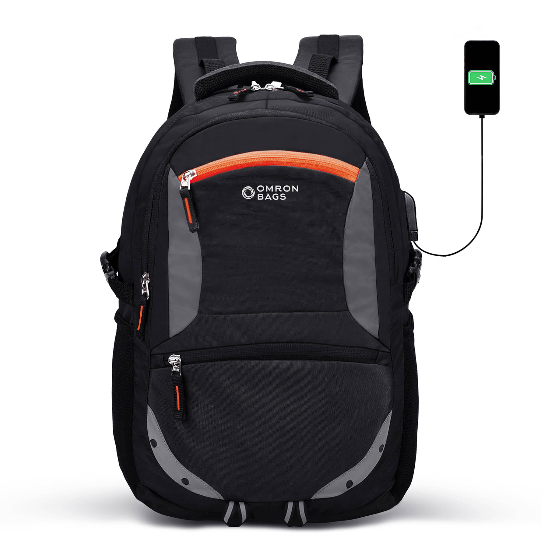OMRONBAGS 35 Ltrs Polyester Backpack With Raincover *For Men & Women ( Black ) - Handbags | Buy online on ZillyBuy
