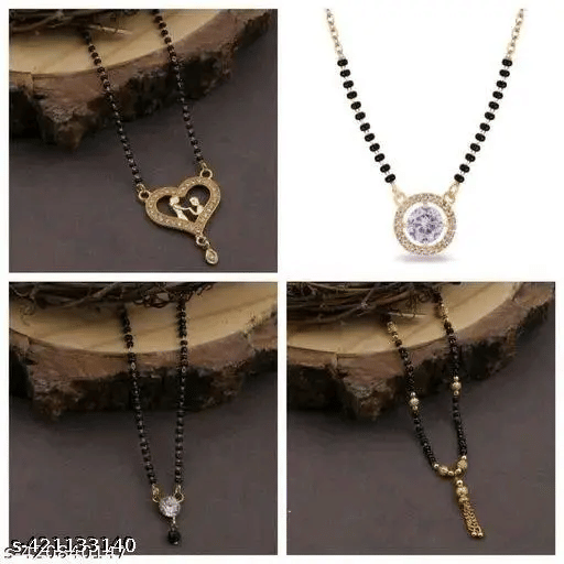     			Opus Gems Black Mangalsutra ( Pack of 4 )