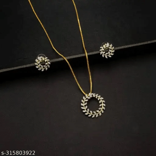     			Opus Gems Golden Pendant set ( Pack of 1 )