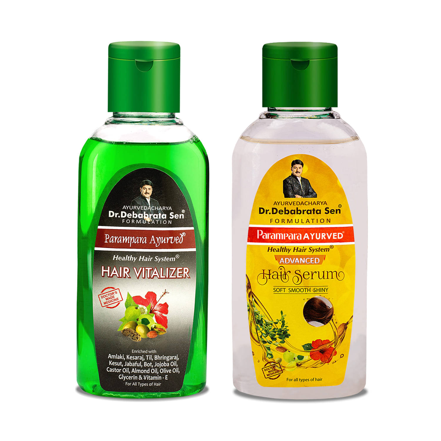     			Parampara Ayurved Hair Care Combo | Hair Vitalizer + Advanced Hair Serum | Amla Bhringaraj Castor Oil Hibiscus | Anti-Hair Fall Frizz Control Hair Growth & Shine | Non Greasy Lightweight | 100ml Each