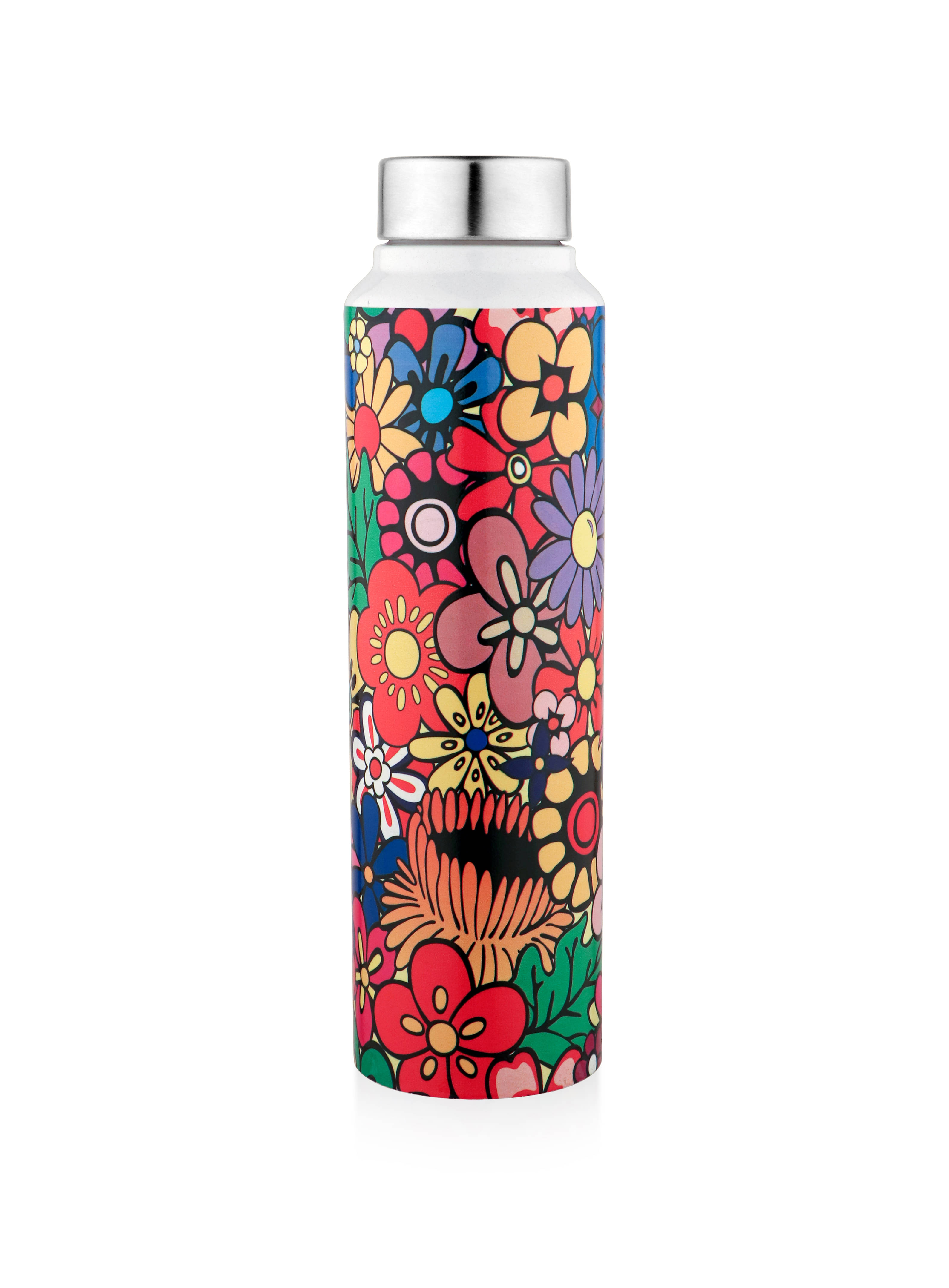     			Purex. UV Printed Classic White Stainless Steel Fridge Water Bottle 1000 mL ( Set of 1 )