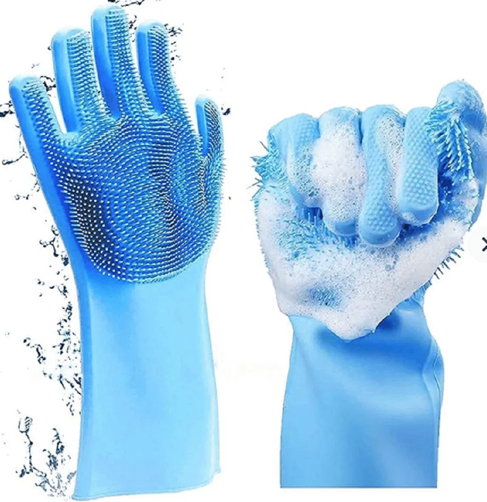 Qin Pin Multicolor Silicone Medium Cleaning Gloves ( Pack of 1 ) Qin Pin Multicolor Silicone Medium Cleaning Gloves ( Pack of 1 )