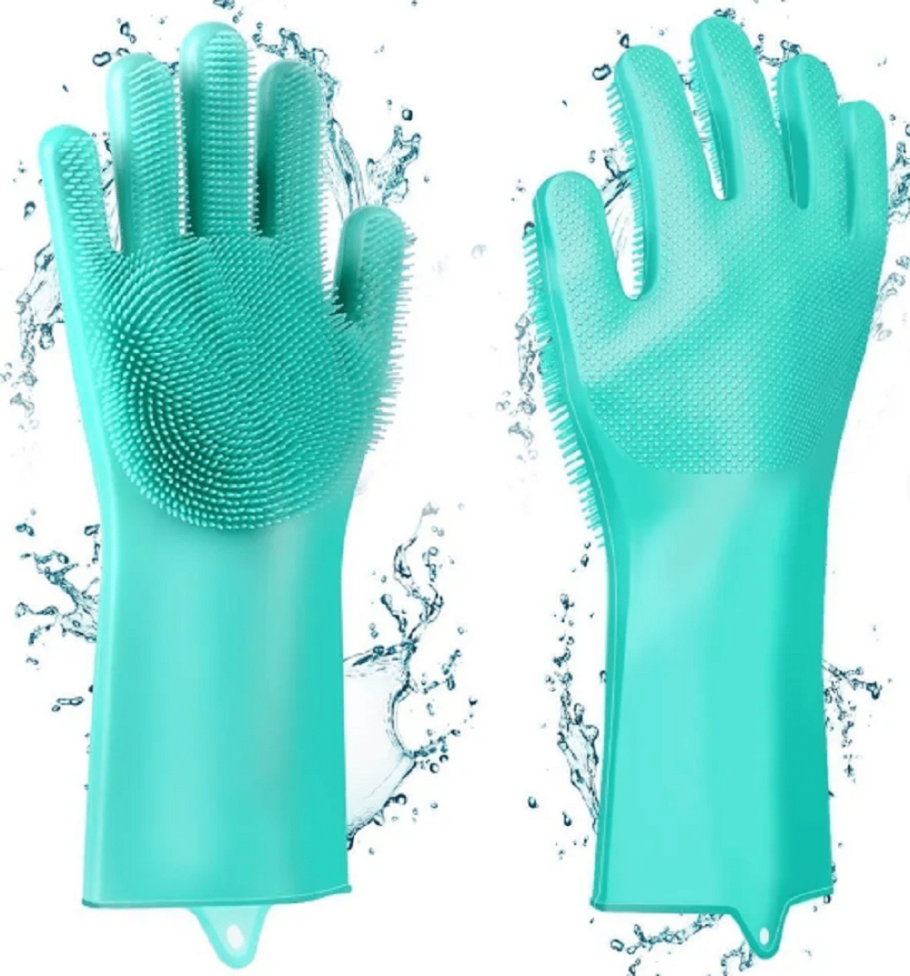 Qin Pin Multicolor Silicone Medium Cleaning Gloves ( Pack of 1 ) Qin Pin Multicolor Silicone Medium Cleaning Gloves ( Pack of 1 )