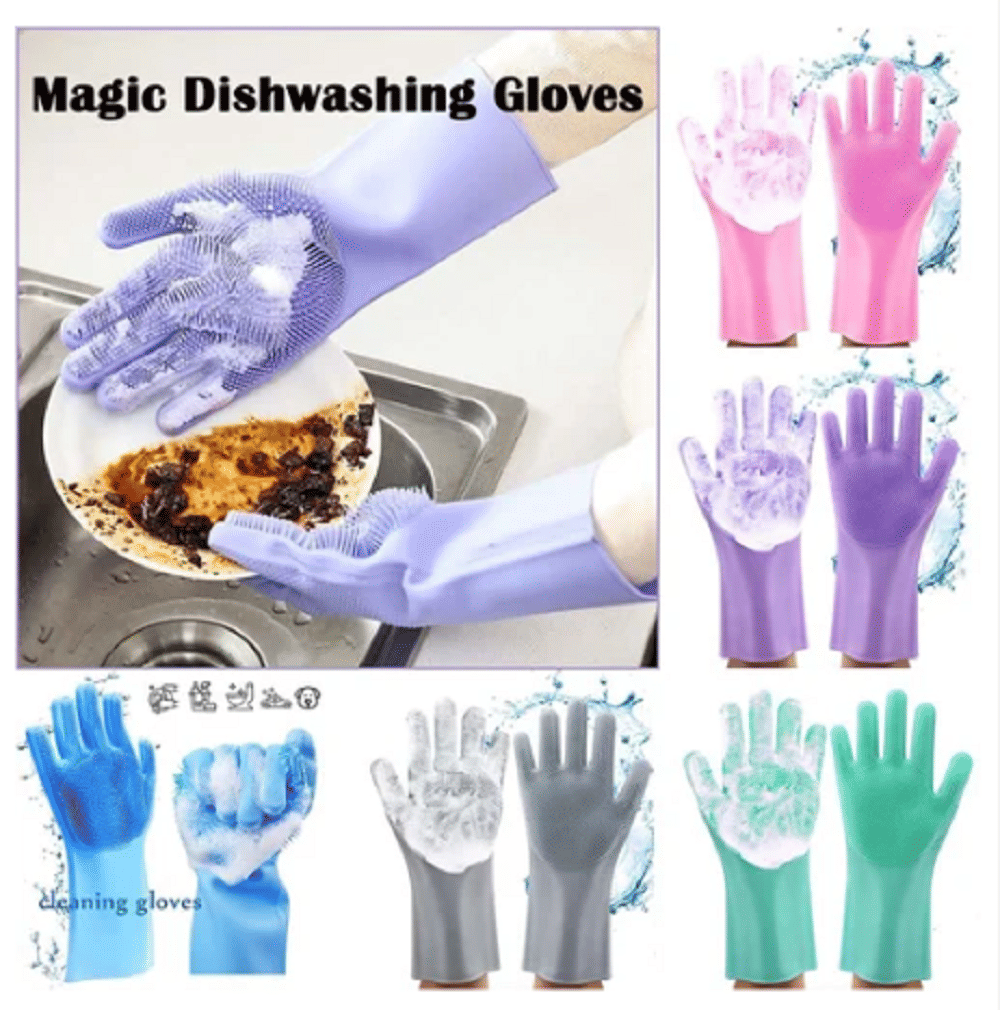 Qin Pin Multicolor Silicone Medium Cleaning Gloves ( Pack of 1 ) Qin Pin Multicolor Silicone Medium Cleaning Gloves ( Pack of 1 )
