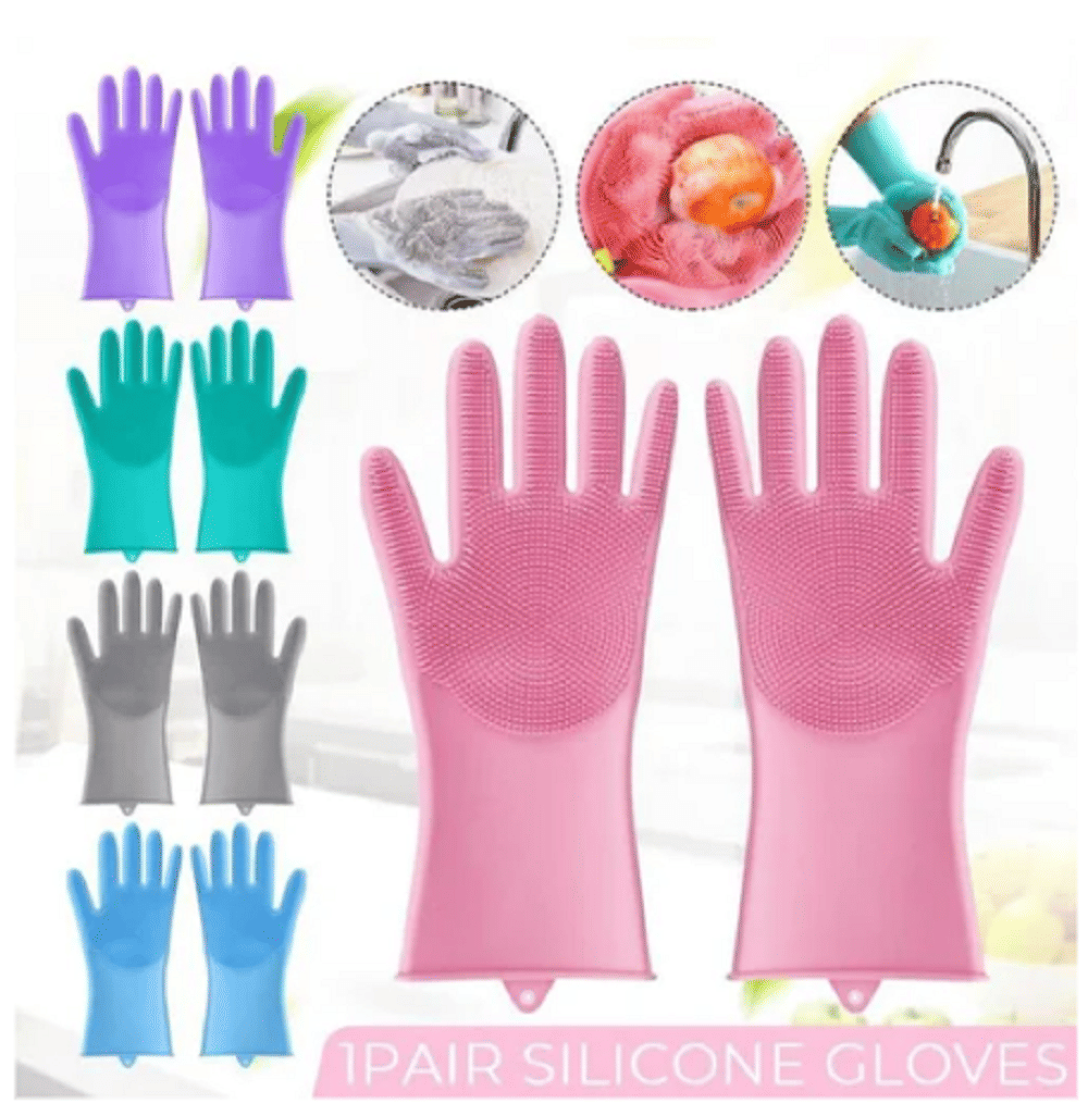 Qin Pin Multicolor Silicone Medium Cleaning Gloves ( Pack of 1 ) Qin Pin Multicolor Silicone Medium Cleaning Gloves ( Pack of 1 )
