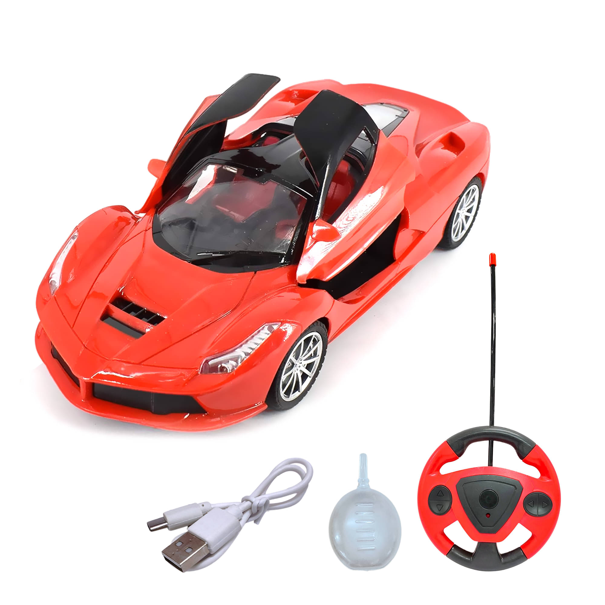     			RAINBOW RIDERS - Red Plastic Car ( Pack of 1 )