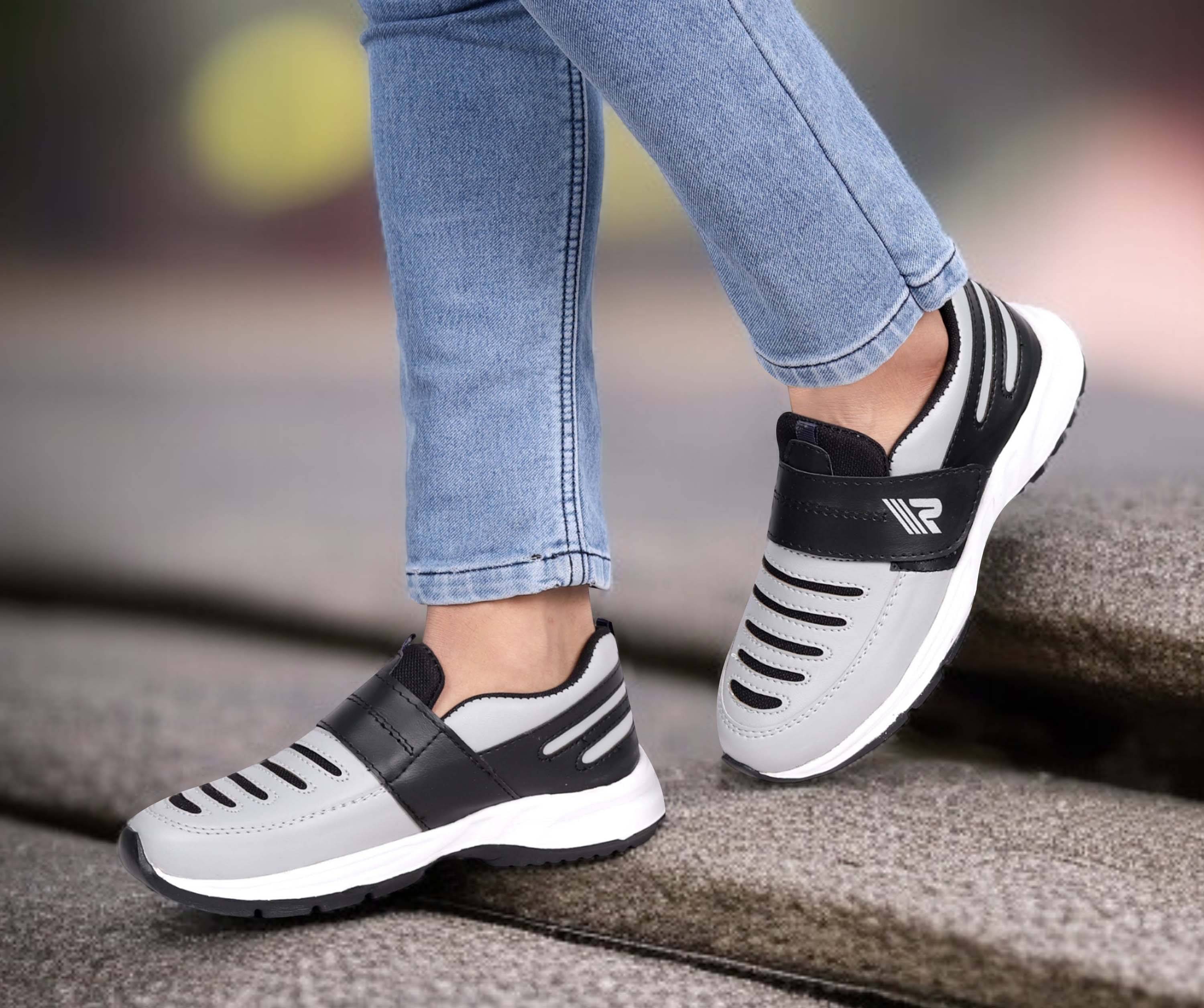    			RYKO Mens Gray Everyday Sneaker Light Grey Men's Sneakers