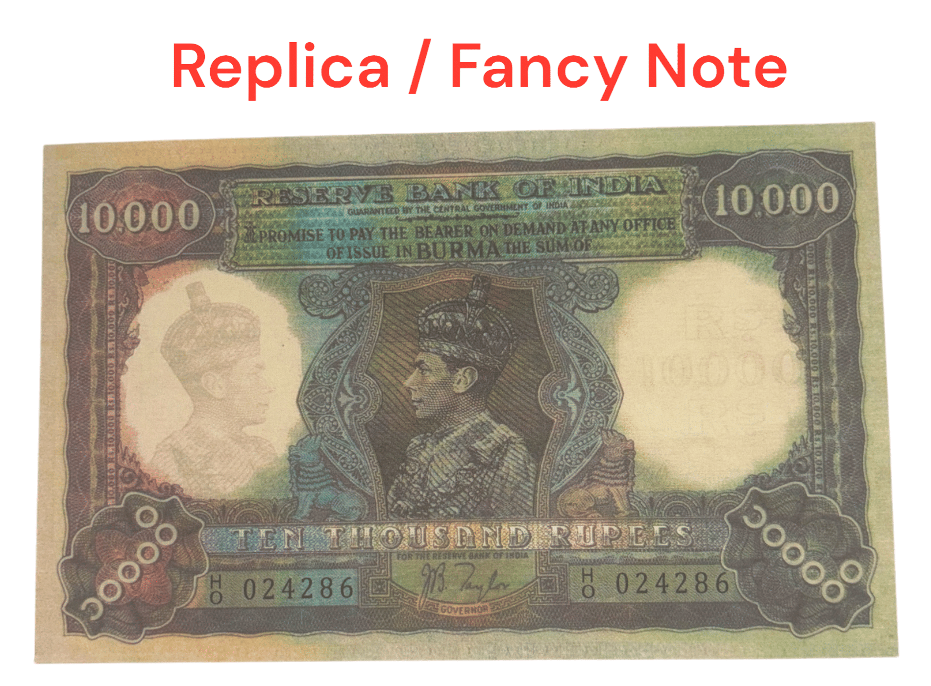 Rare 10,000 Rupee Indian Currency Replica Notes – Vintage Fancy Collectible Rare 10,000 Rupee Indian Currency Replica Notes – Vintage Fancy Collectible