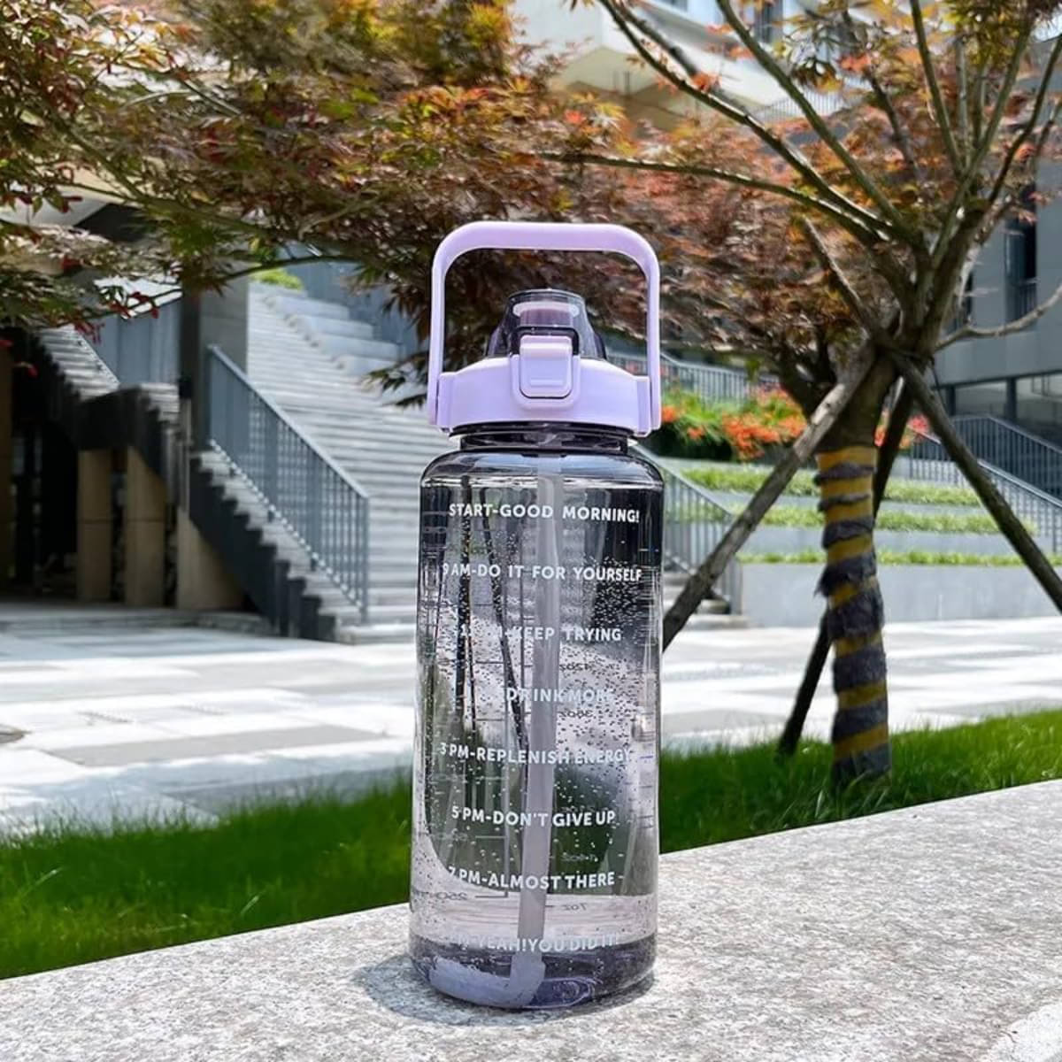     			SARVASHVA TRENDS Motivational Water Bottles, Gym Water Bottles Purple Plastic Sipper Water Bottle 2000 mL ( Set of 1 )