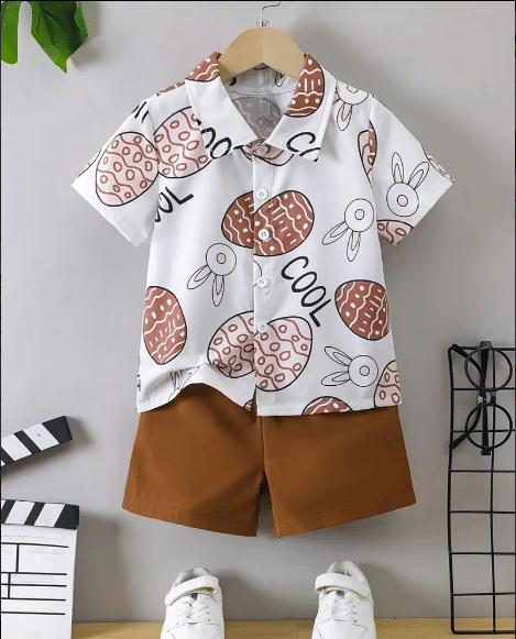     			SHREE VANKIYA HANUMANJI FASHION Pack of 1 Boys Cotton Shirt & Shorts Set ( White )