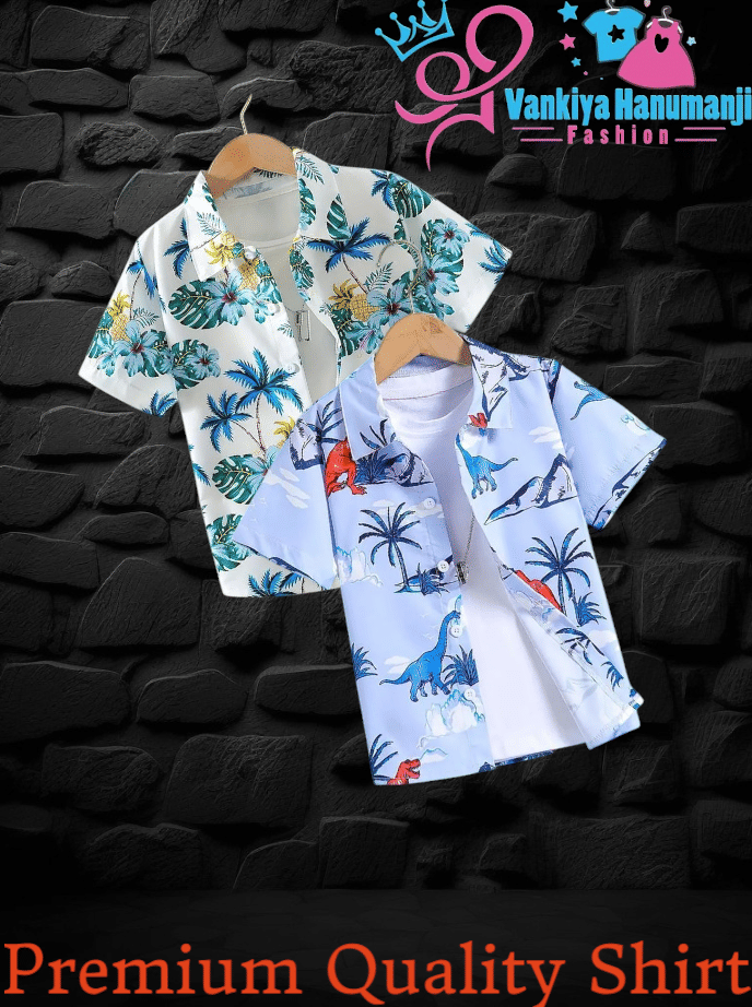     			SHREE VANKIYA HANUMANJI FASHION Pack of 2 Boys 100% Cotton Half Sleeves Shirt ( Blue )