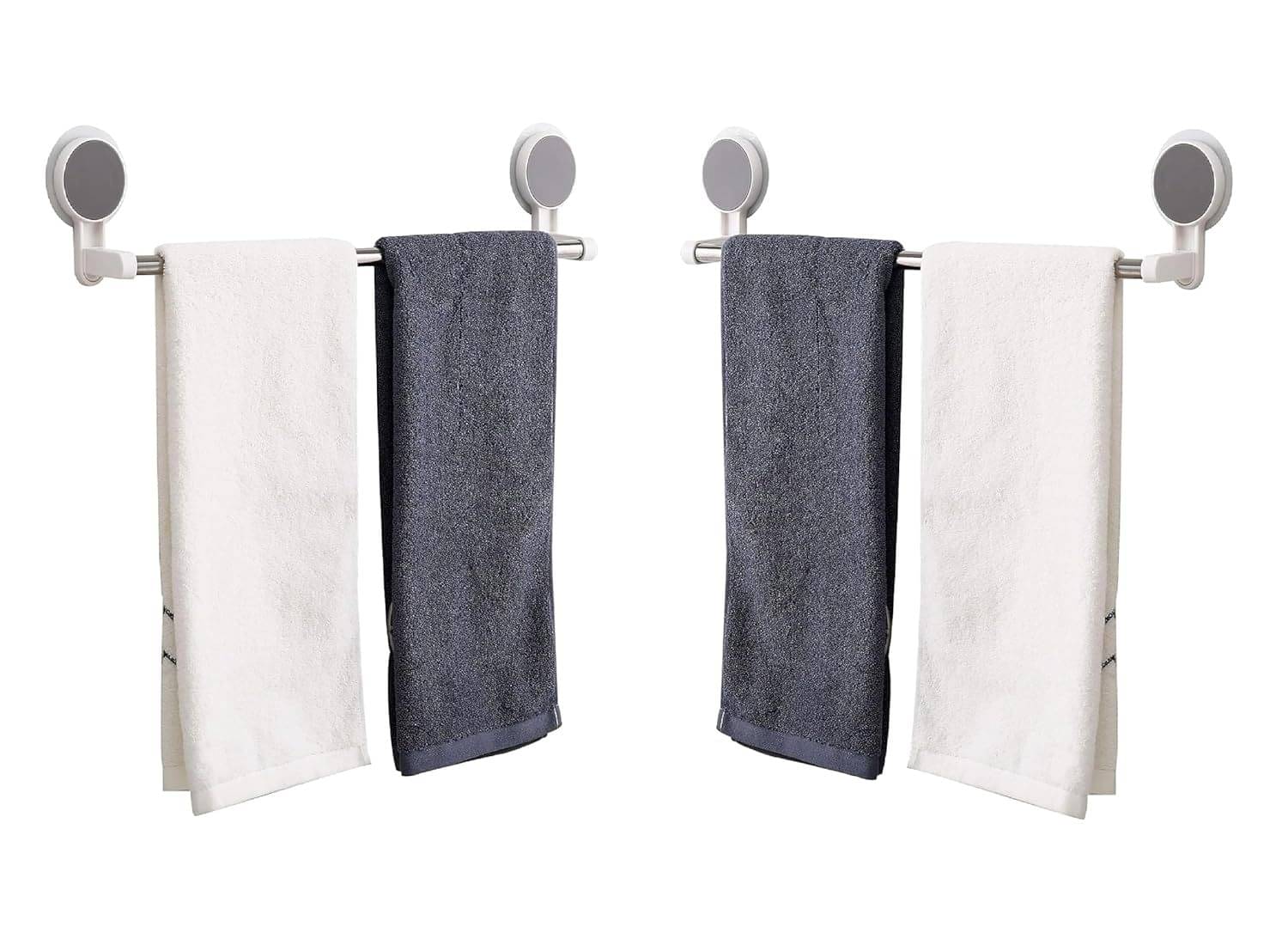     			SMARTHOMEMART 2 Pcs Wall Mounted Self Adhesive Magic Sticker Towel Holder in Bathroom/Towel Rod for Bathroom/Hangers for Clothes/Cloth Hanger for Wall/Towel Stand/Towel Napkin Holder Towel Bars