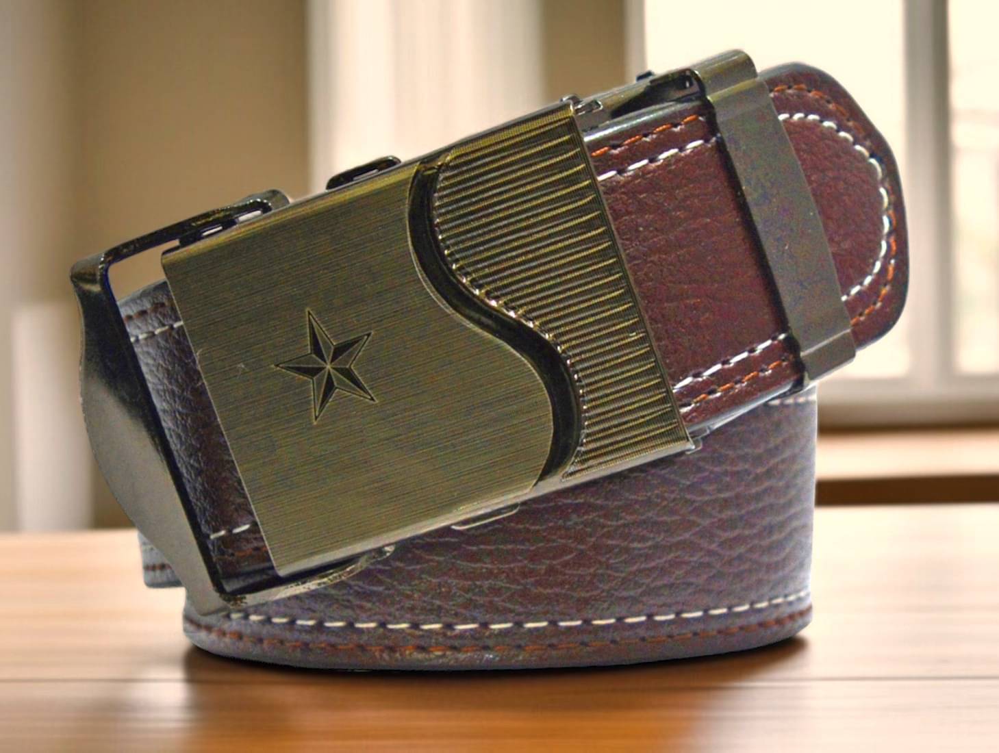     			SUNSHOPPING - Brown Synthetic Men's Formal Belt ( Pack of 1 )