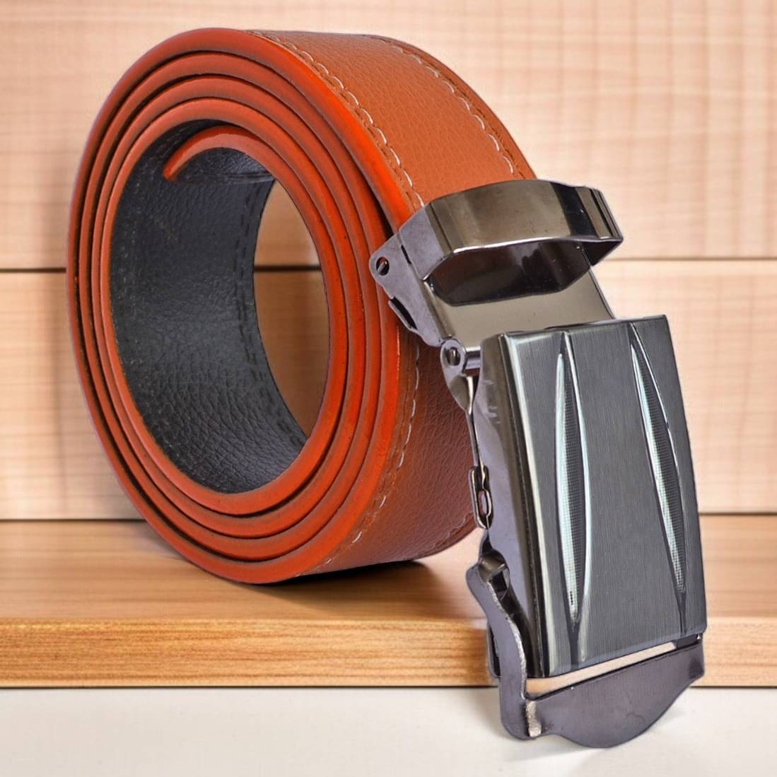 SUNSHOPPING - Tan Synthetic Men's Formal Belt ( Pack of 1 ) SUNSHOPPING - Tan Synthetic Men's Formal Belt ( Pack of 1 )