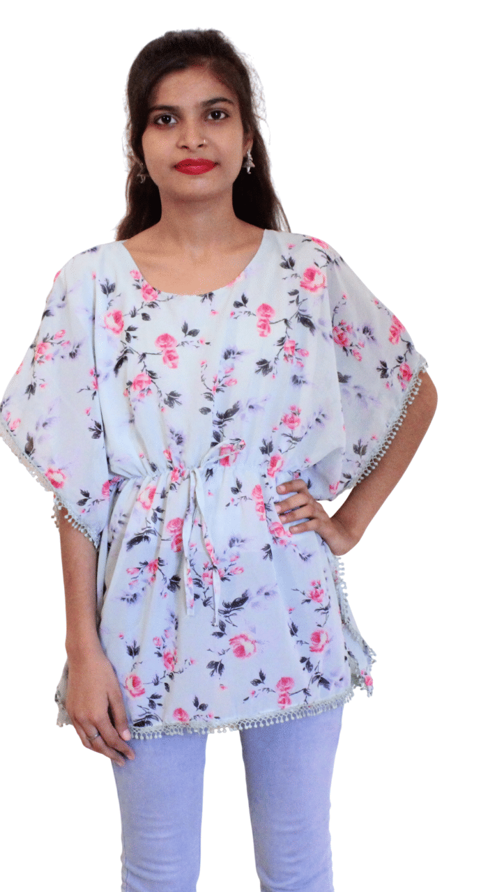     			Shubh paridhaan Women's Georgette Kaftan ( Blue )