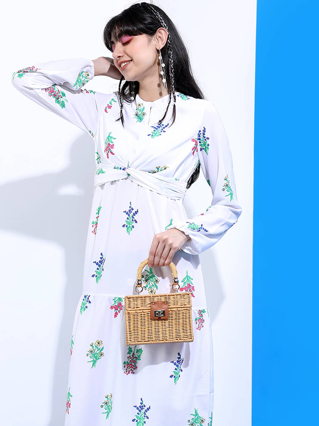     			Tokyo Talkies Women Polyester Printed A-line Dress ( White )
