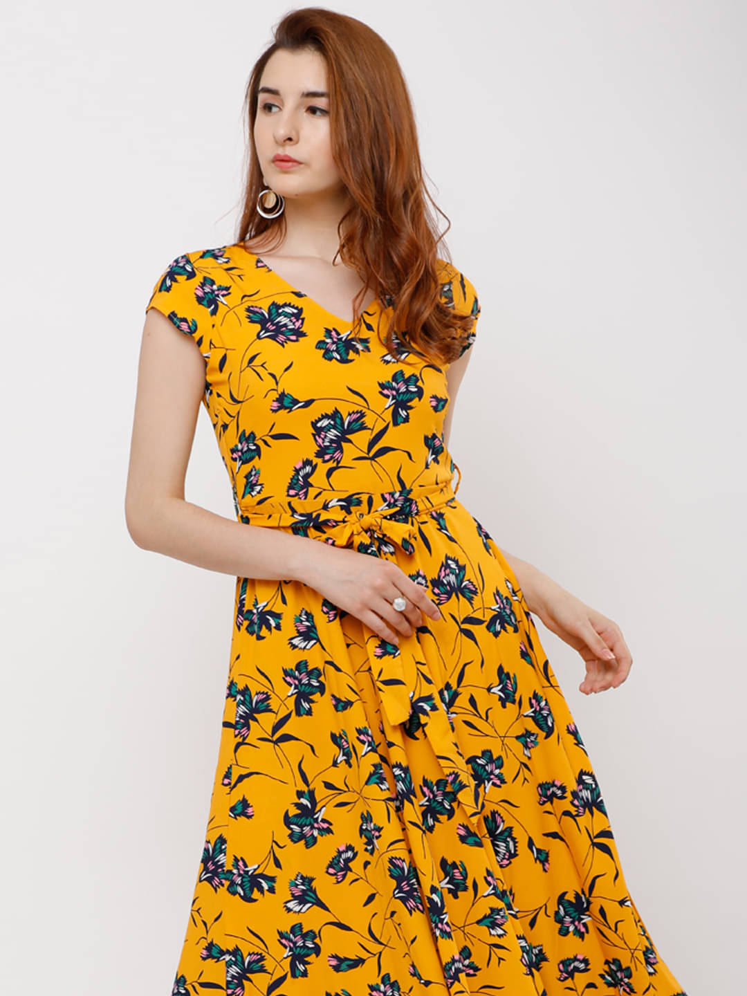     			Tokyo Talkies Women Polyester Printed Maxi ( Yellow )