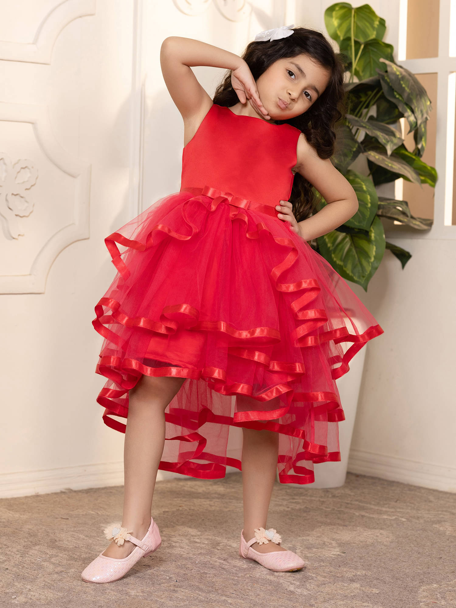 Toy Balloon Kids Net Dress For Girls ( Pack of 1 , Coral )     			Toy Balloon Kids Net Dress For Girls ( Pack of 1 , Coral )