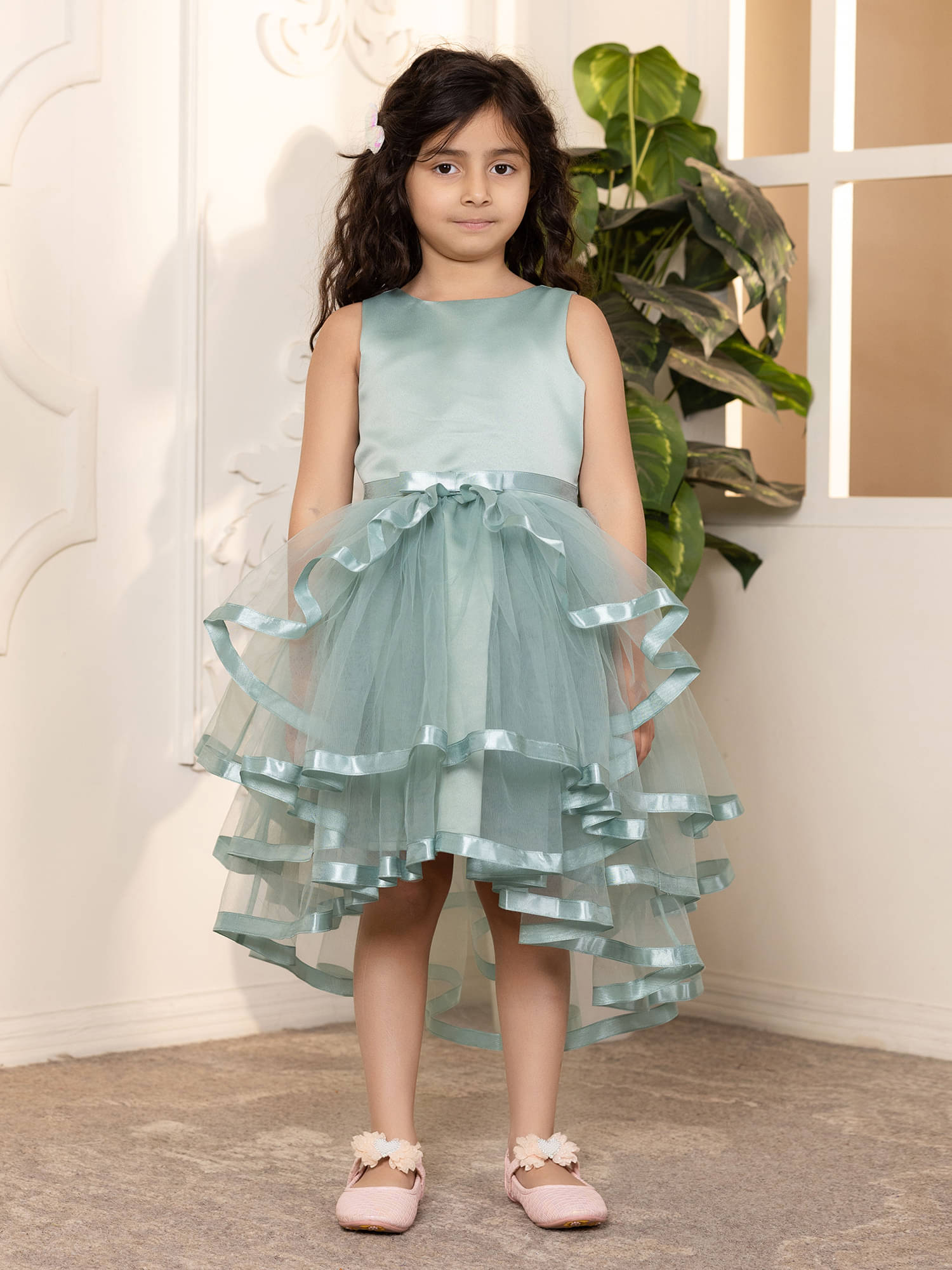 Toy Balloon Kids Net Dress For Girls ( Pack of 1 , Green )     			Toy Balloon Kids Net Dress For Girls ( Pack of 1 , Green )