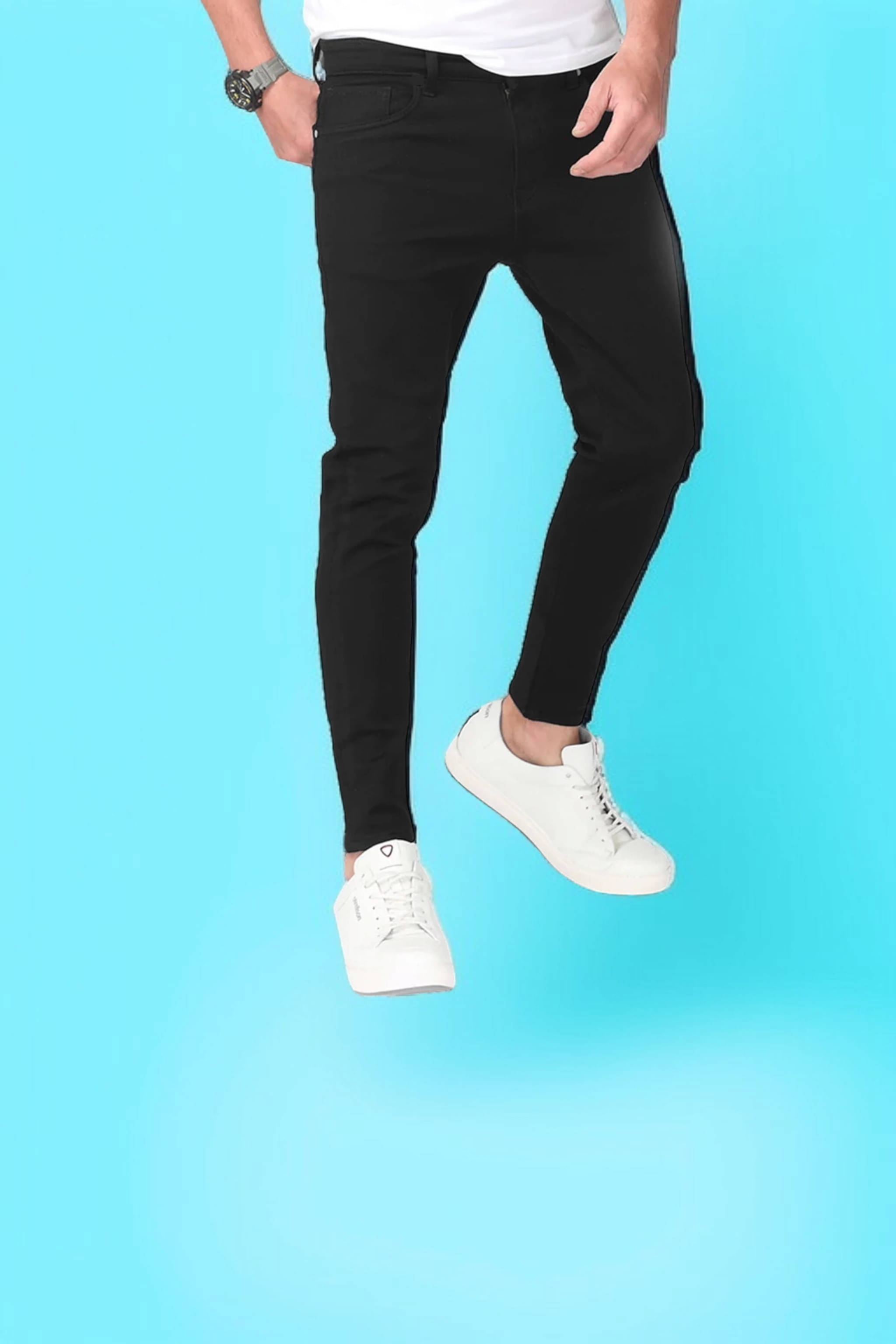 WHATON Slim Fit Basic Men's Jeans - Black ( Pack of 1 ) WHATON Slim Fit Basic Men's Jeans - Black ( Pack of 1 )