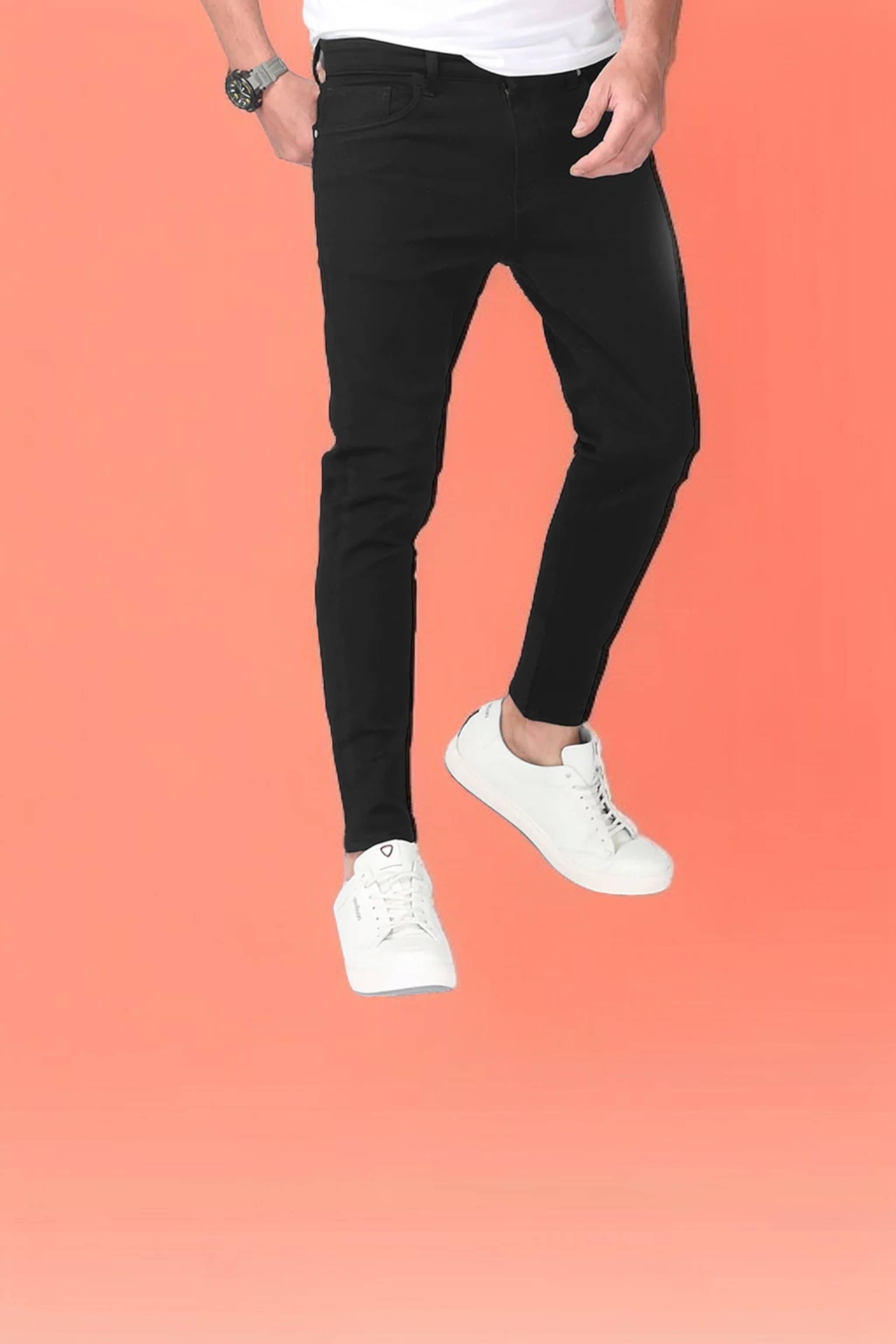     			WHATON Slim Fit Basic Men's Jeans - Black ( Pack of 1 )