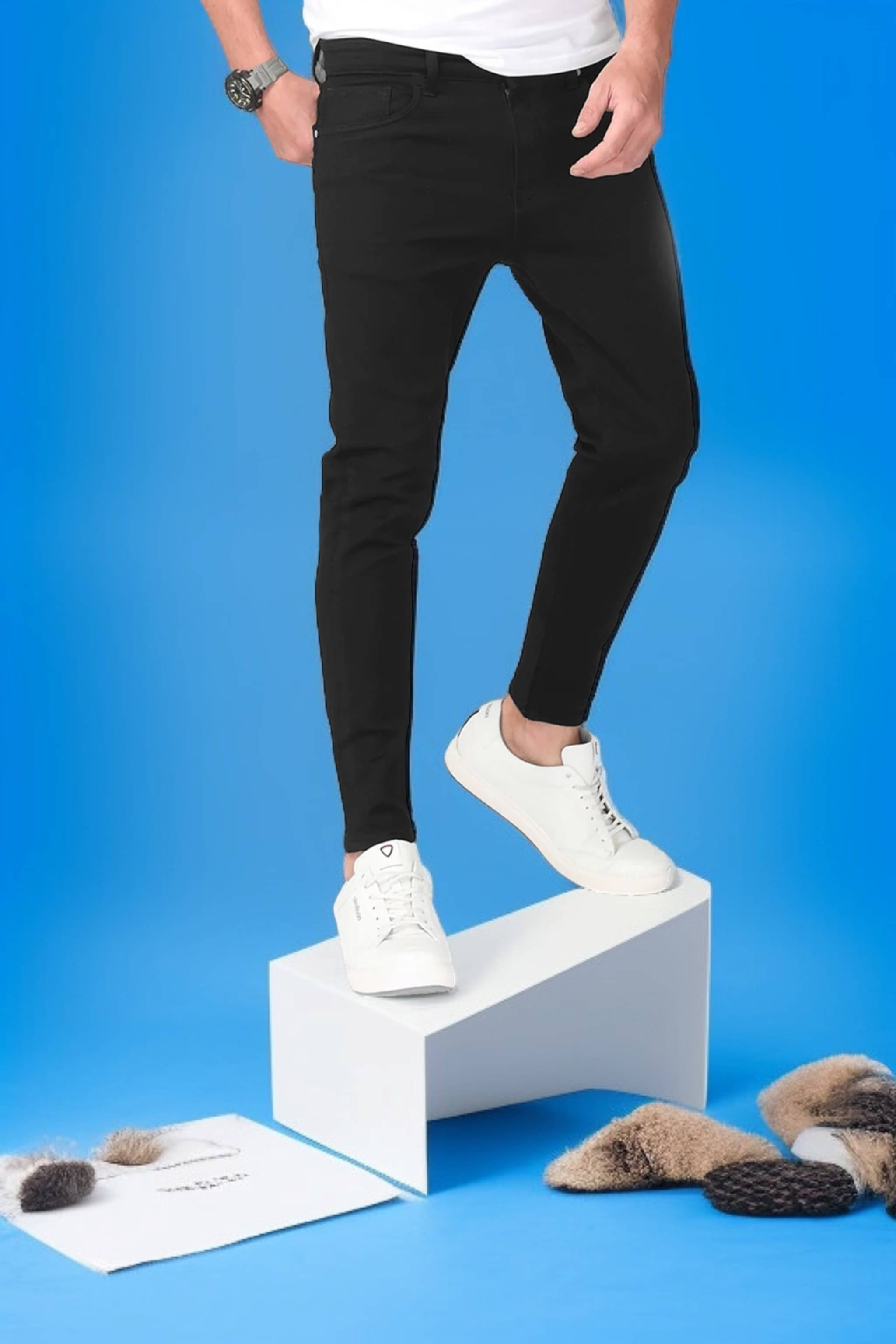 WHATON Slim Fit Basic Men's Jeans - Black ( Pack of 1 ) WHATON Slim Fit Basic Men's Jeans - Black ( Pack of 1 )