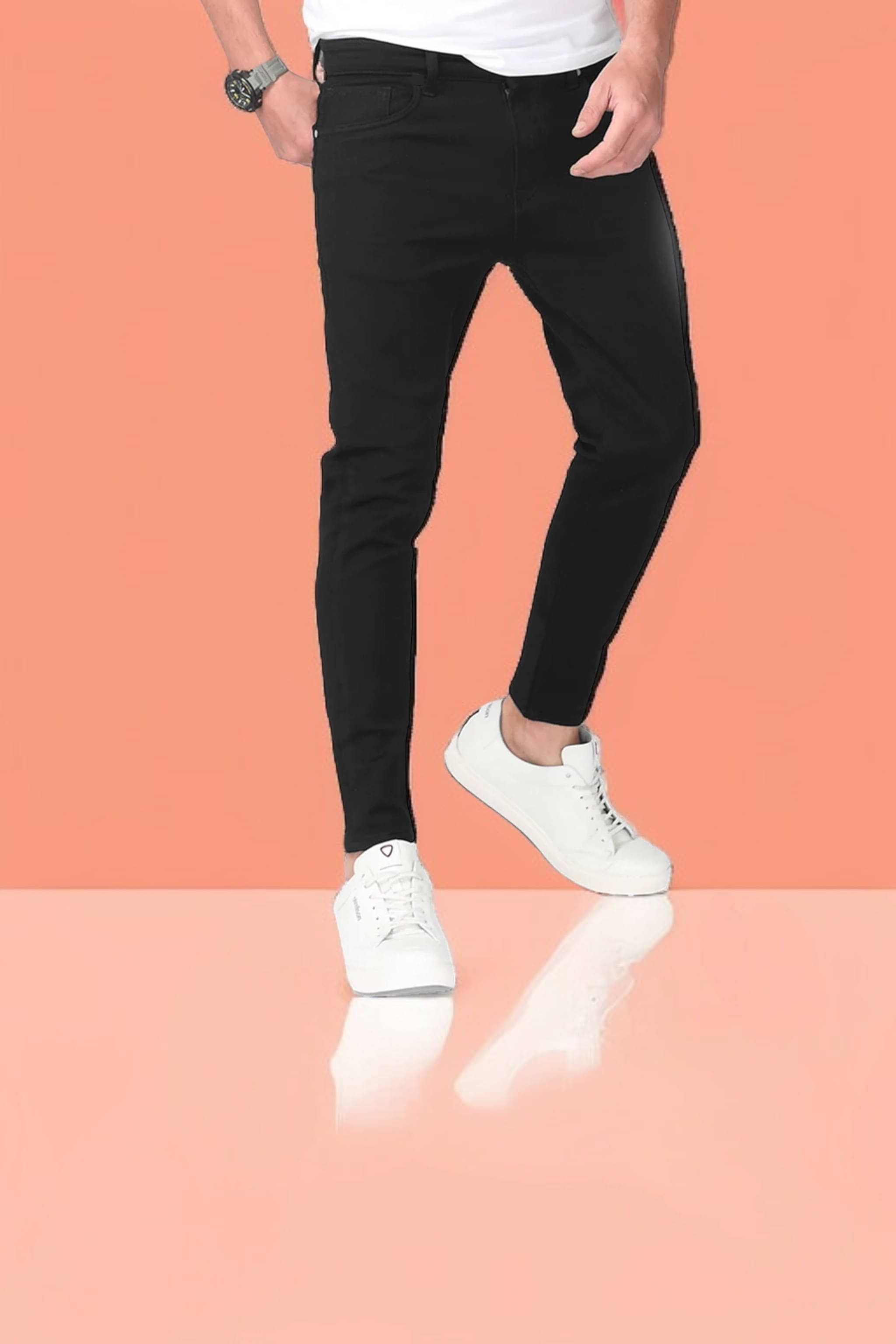     			WHATON Slim Fit Basic Men's Jeans - Black ( Pack of 1 )