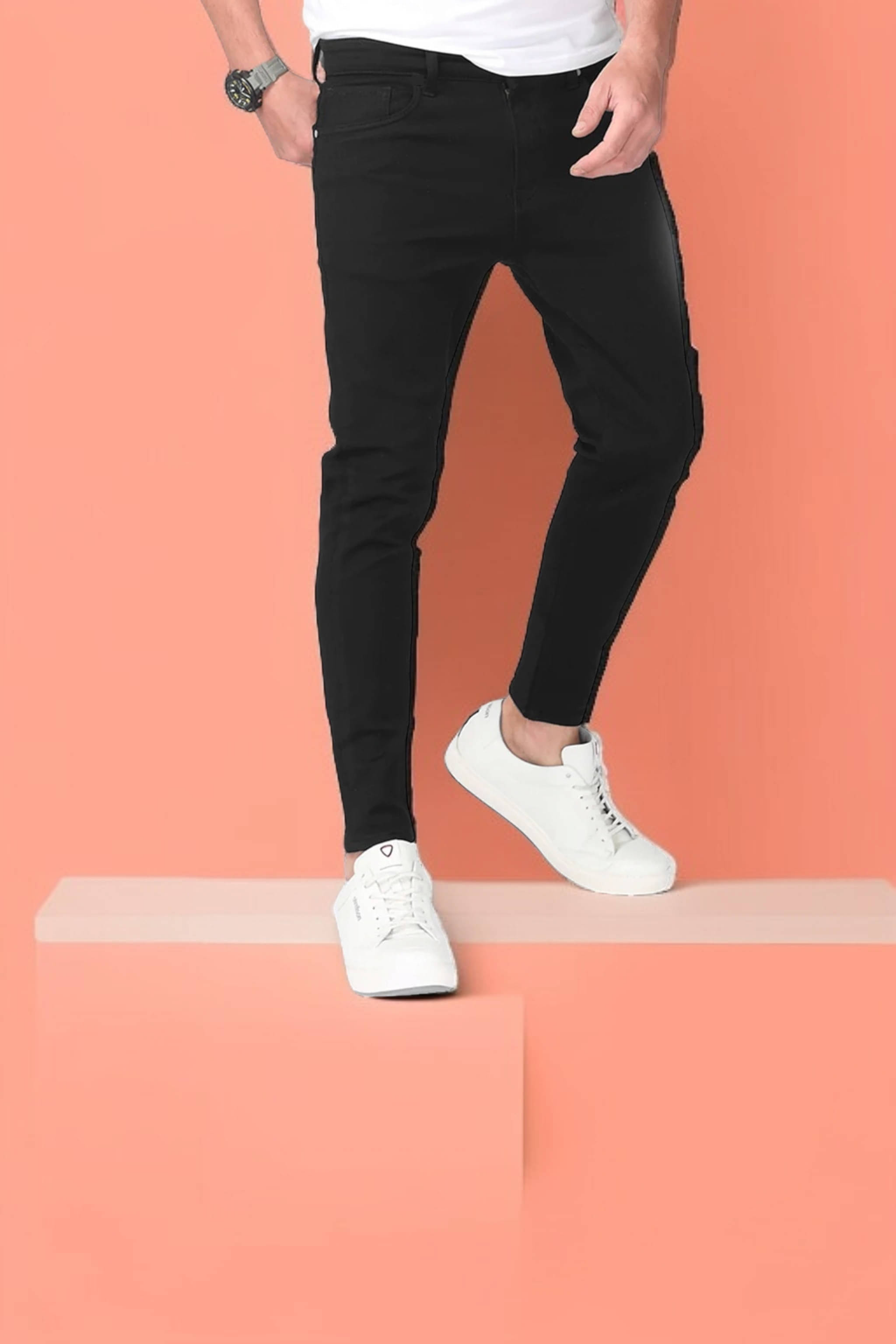 WHATON Slim Fit Basic Men's Jeans - Black ( Pack of 1 )     			WHATON Slim Fit Basic Men's Jeans - Black ( Pack of 1 )