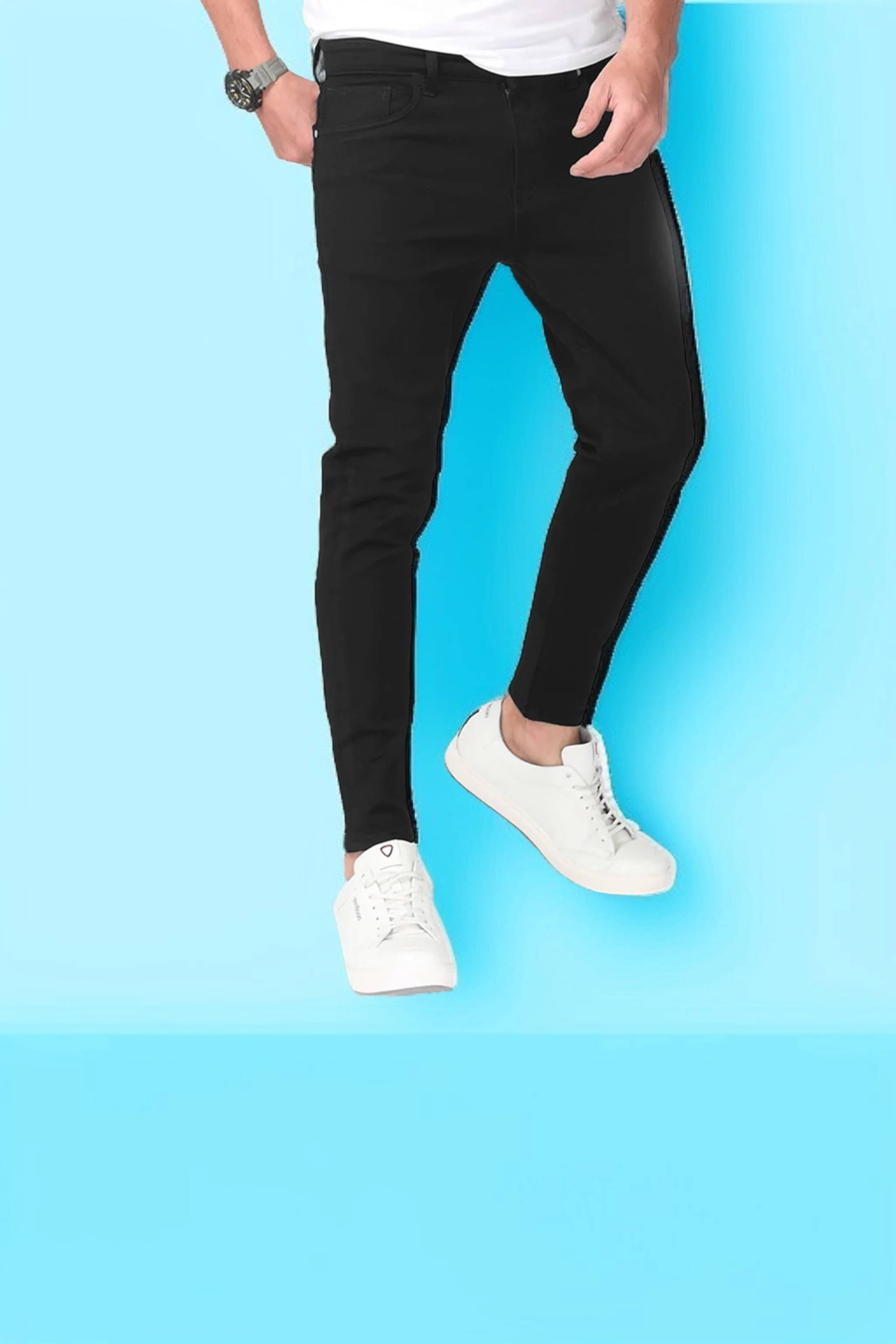 WHATON Slim Fit Basic Men's Jeans - Black ( Pack of 1 ) WHATON Slim Fit Basic Men's Jeans - Black ( Pack of 1 )