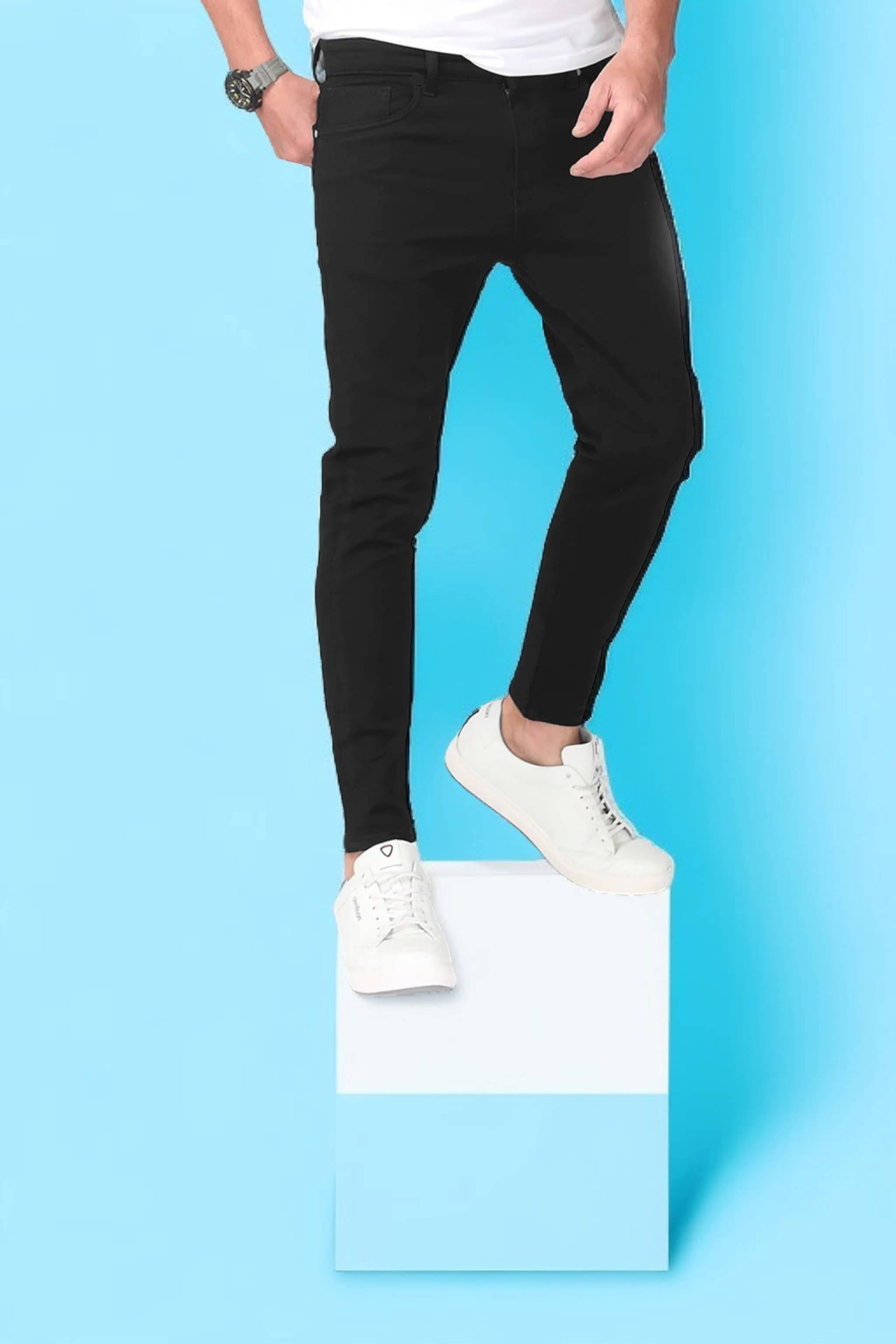 WHATON Slim Fit Basic Men's Jeans - Black ( Pack of 1 ) WHATON Slim Fit Basic Men's Jeans - Black ( Pack of 1 )