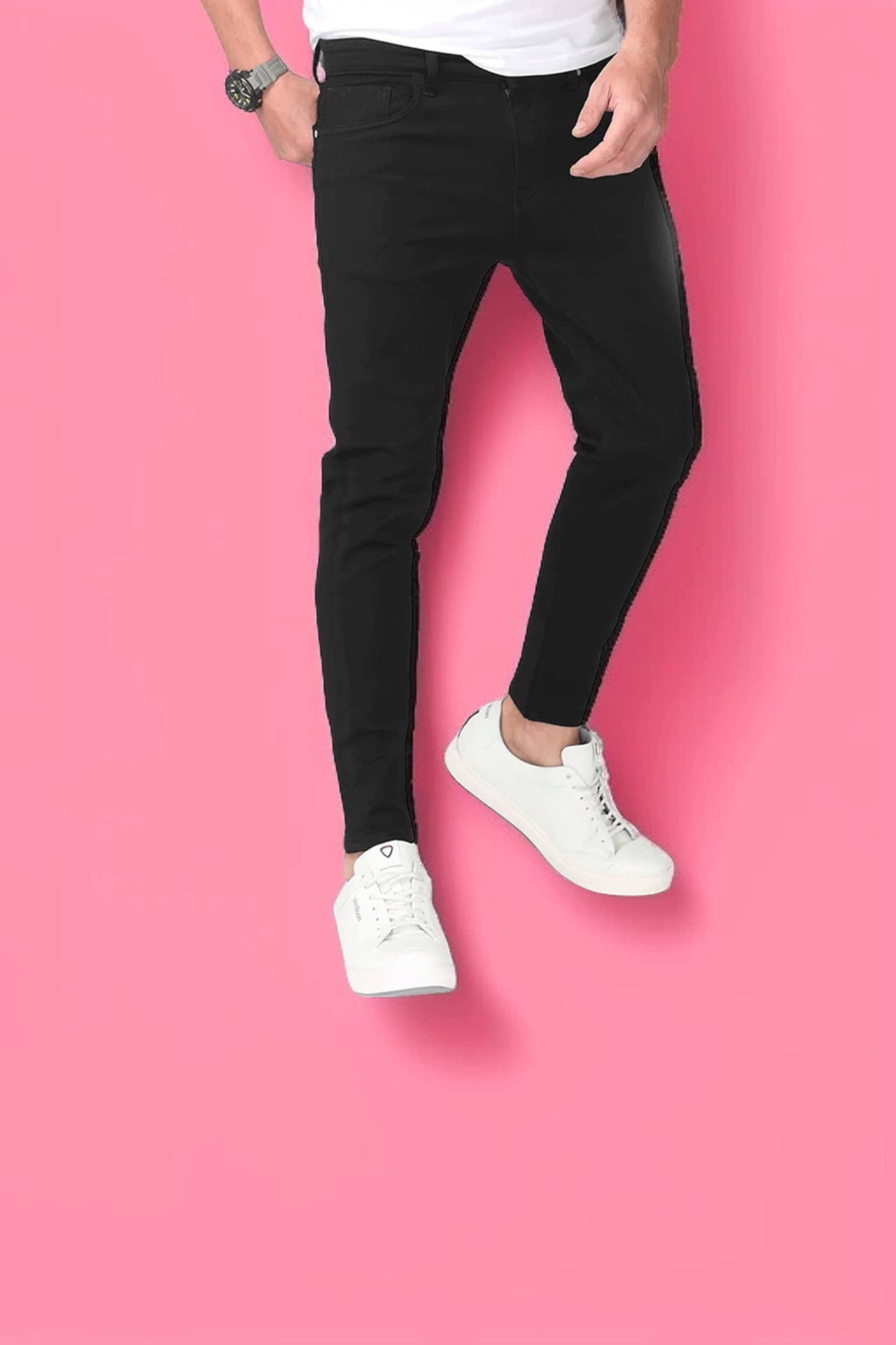 WHATON Slim Fit Basic Men's Jeans - Black ( Pack of 1 ) WHATON Slim Fit Basic Men's Jeans - Black ( Pack of 1 )
